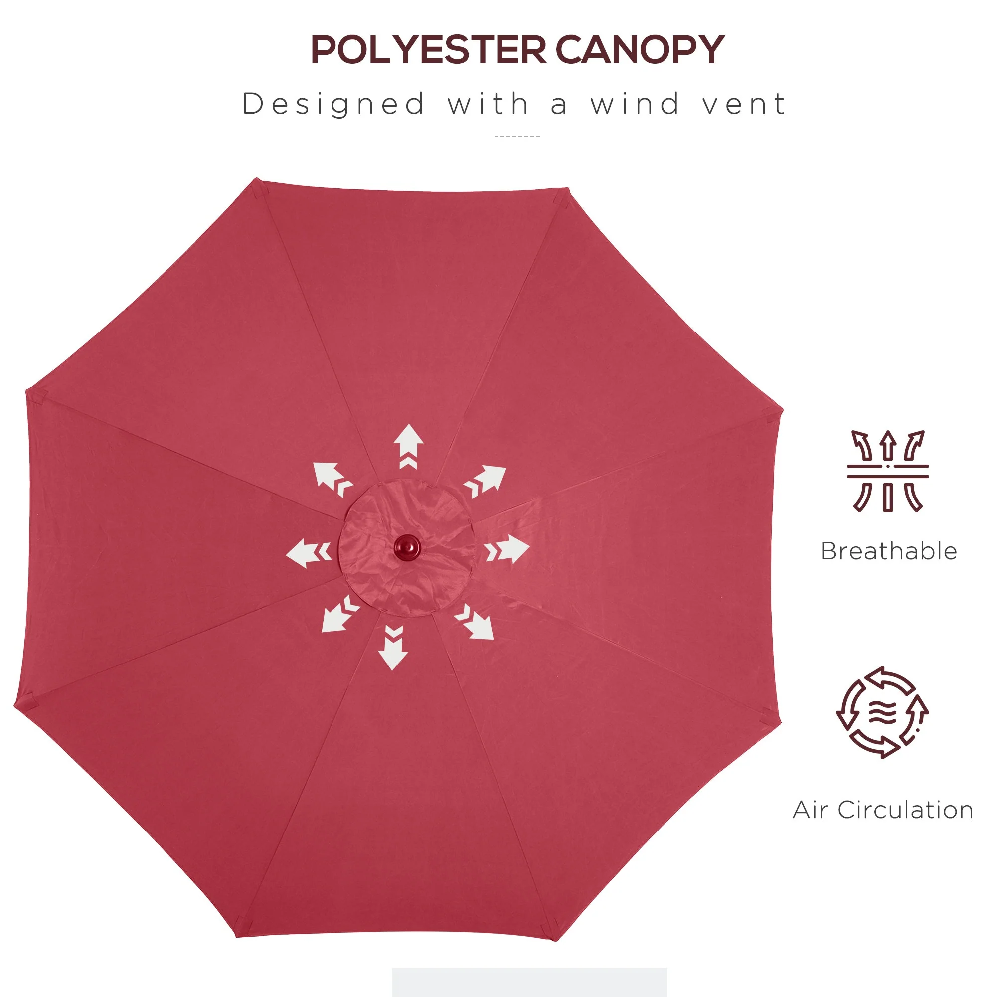3M Tilting Parasol Garden Umbrellas - Image 6