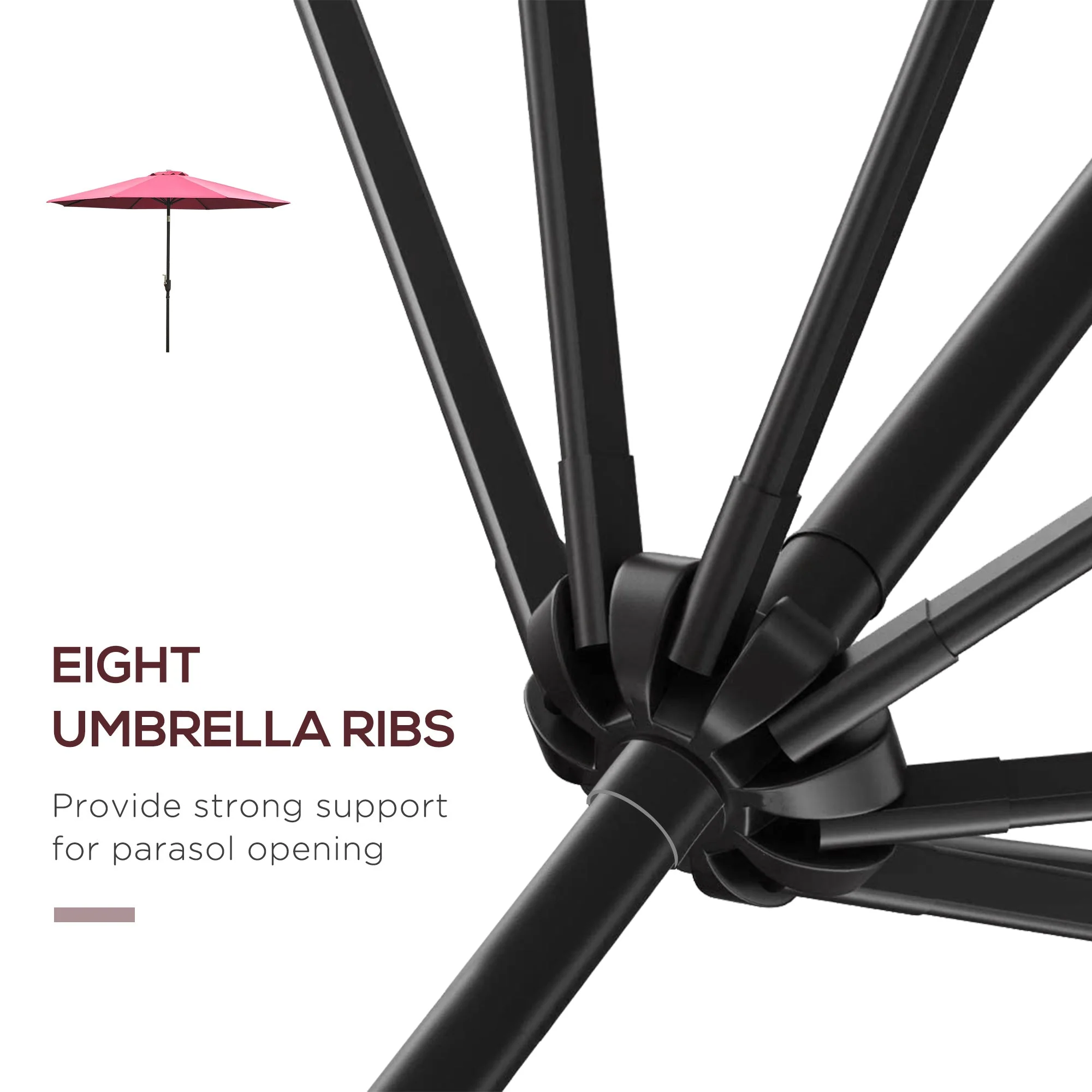 3M Tilting Parasol Garden Umbrellas - Image 7