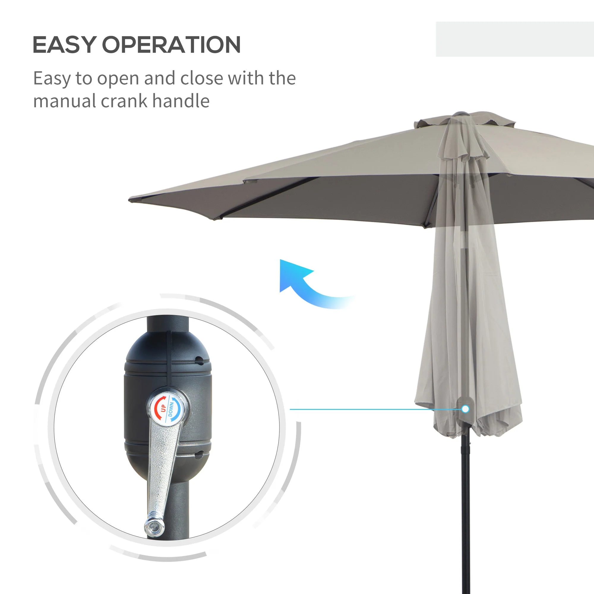 3M Tilting Parasol Garden Umbrellas - Image 4