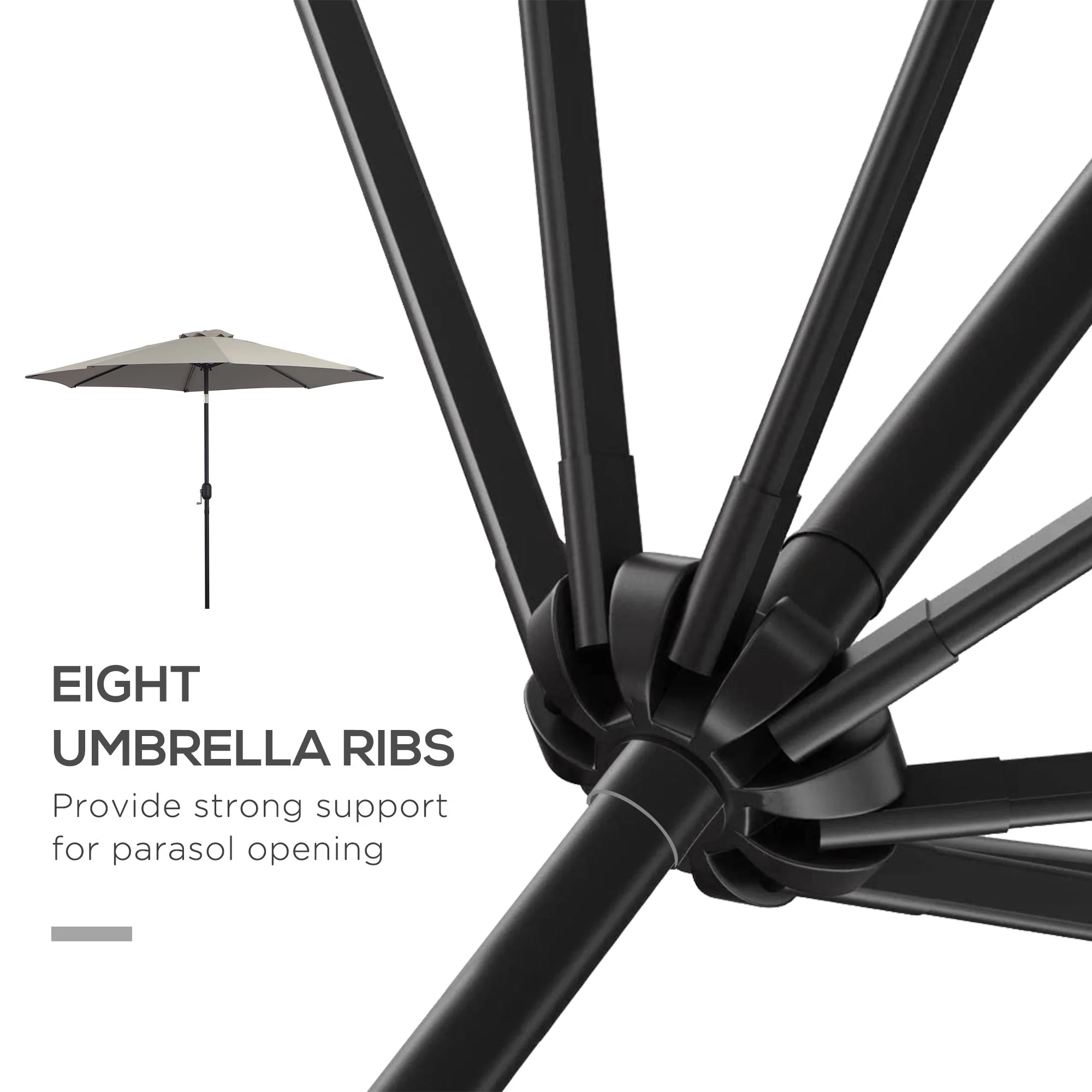 3M Tilting Parasol Garden Umbrellas - Image 6