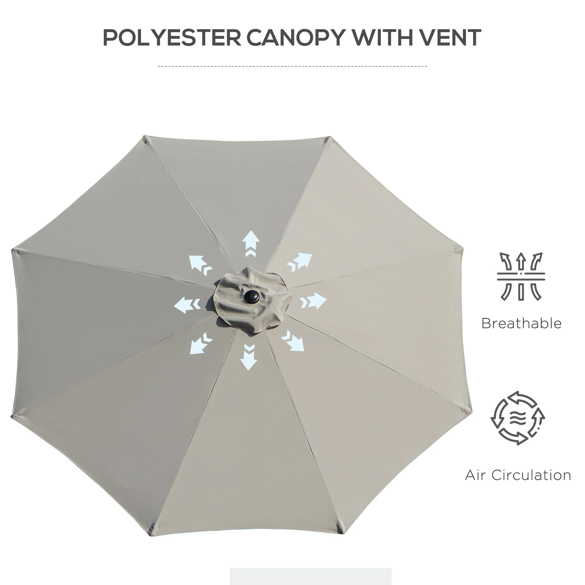 3M Tilting Parasol Garden Umbrellas - Image 7
