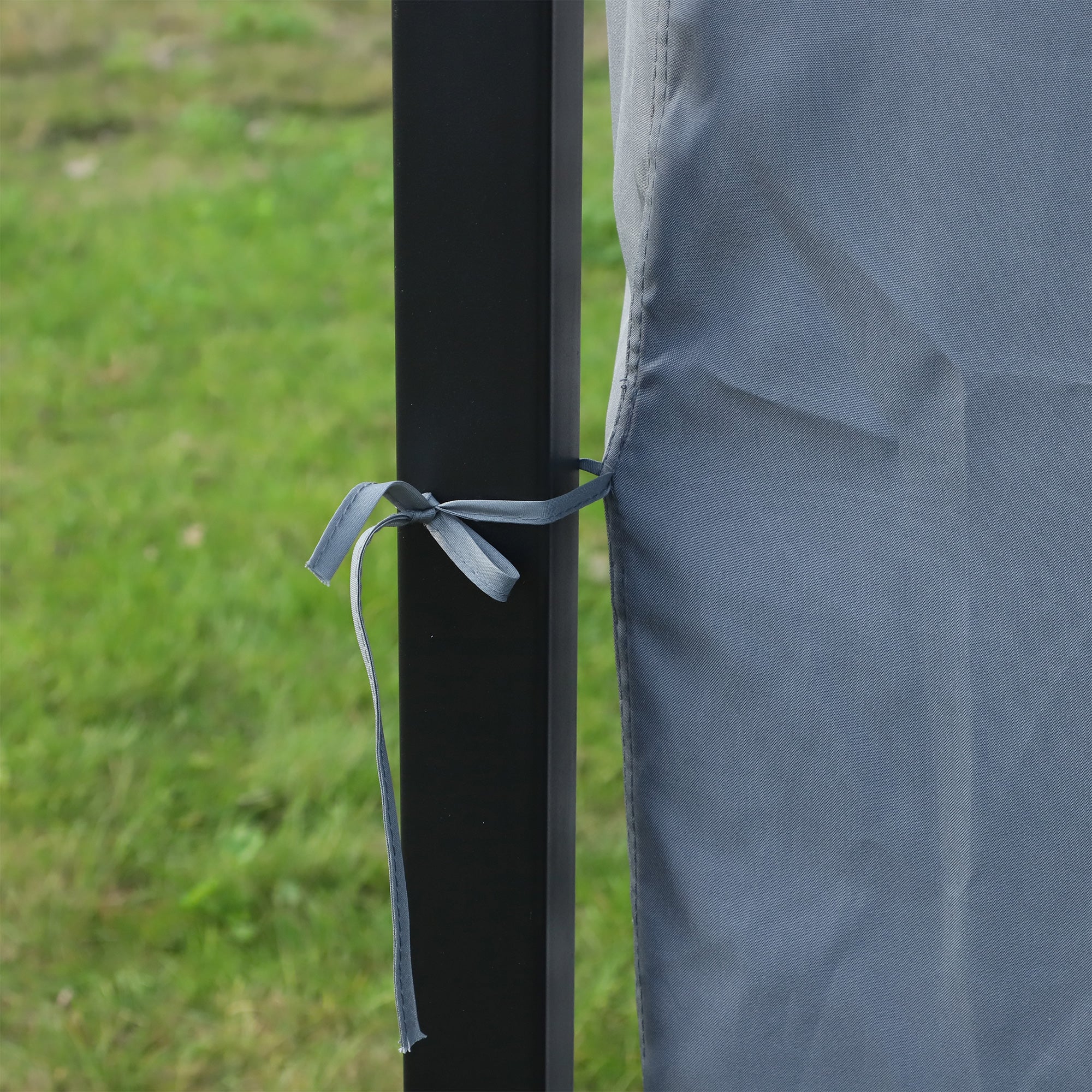 3m x 3m Hardtop Metal Frame Mesh Draped Gazebo Black - Image 8