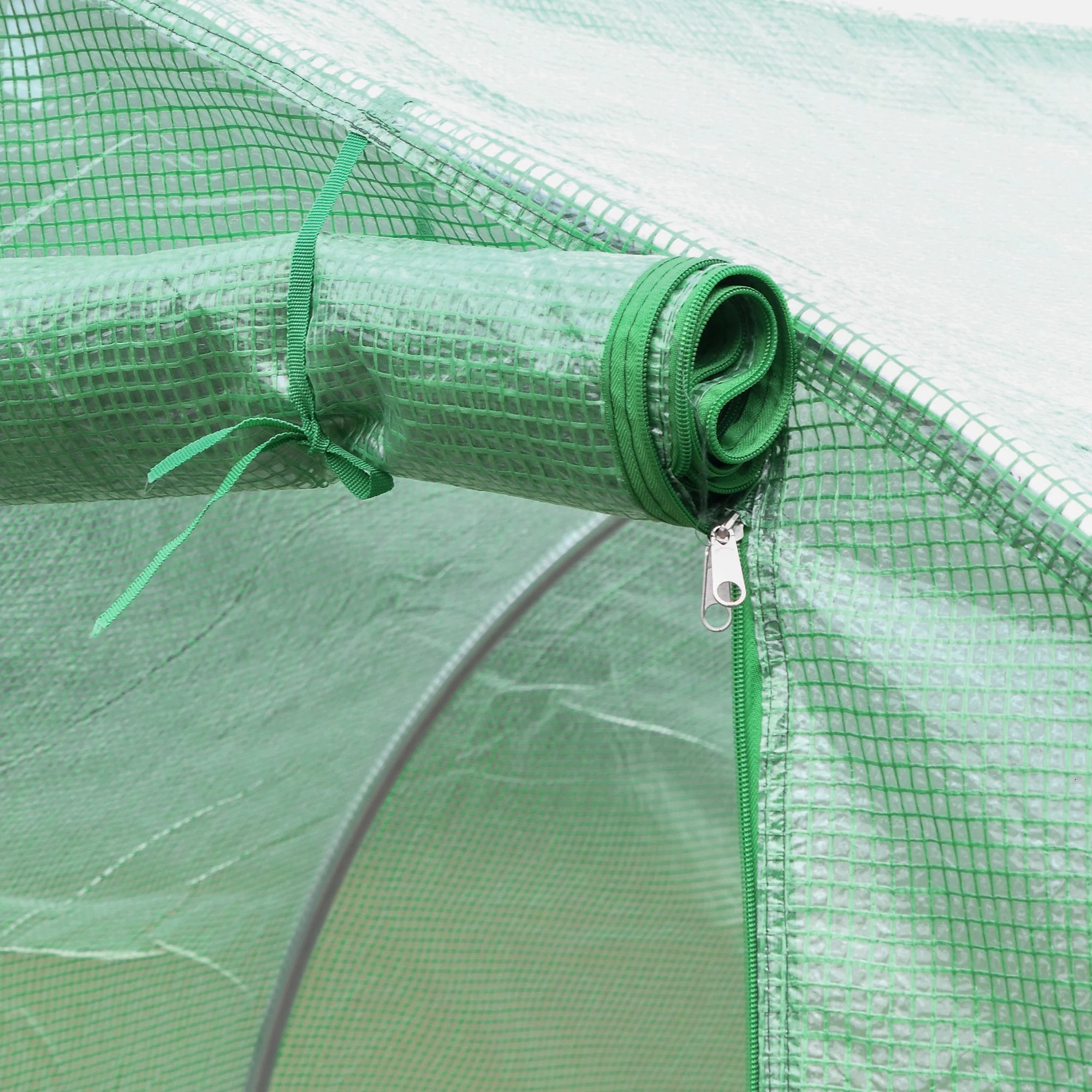 3m x 3m x 2m Greenhouse Replacement Cover ONLY Winter Garden Plant PE Cover for Tunnel Walk-in Greenhouse with Roll-up Windows Door Outdoor - Image 9