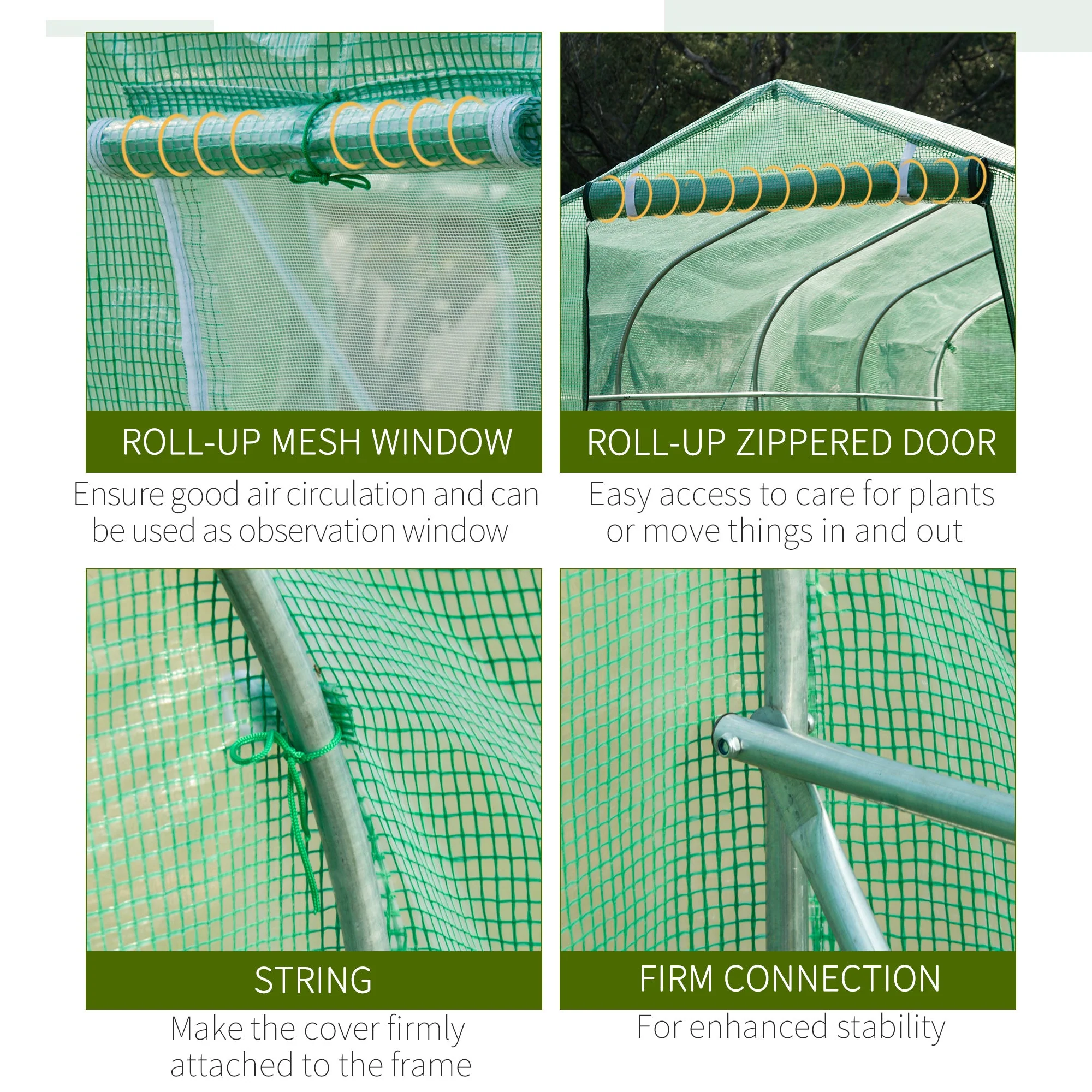 3x2 m Polytunnel Walk-in Greenhouse-Green - Image 6