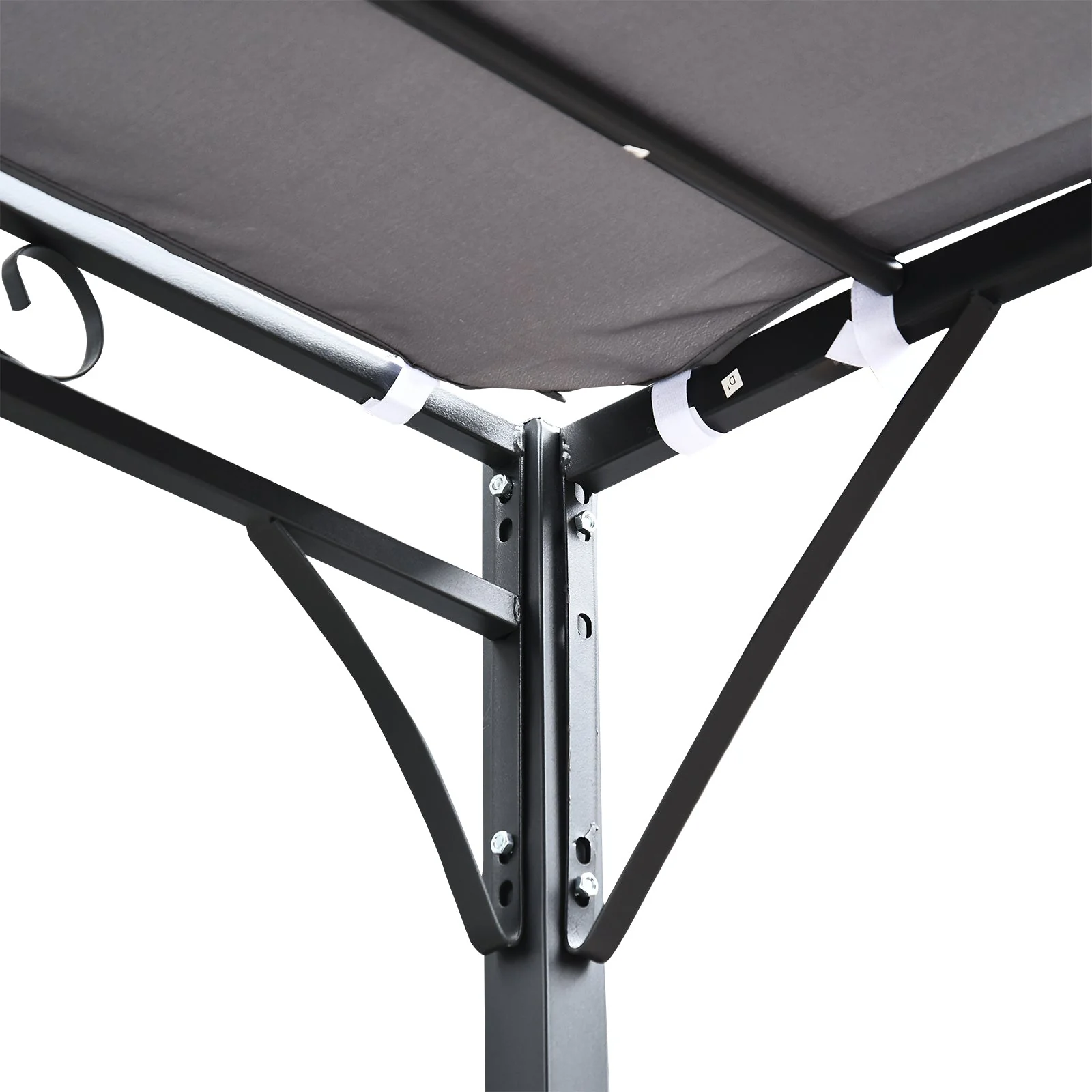 3x3m Freestanding Metal Wall Awning Canopy Grey - Image 7