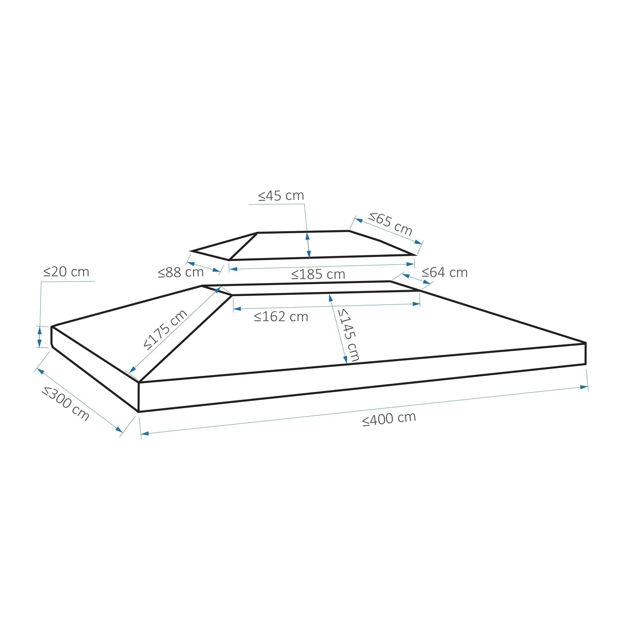 3x4m Gazebo Canopy Replacement Cover - Image 3