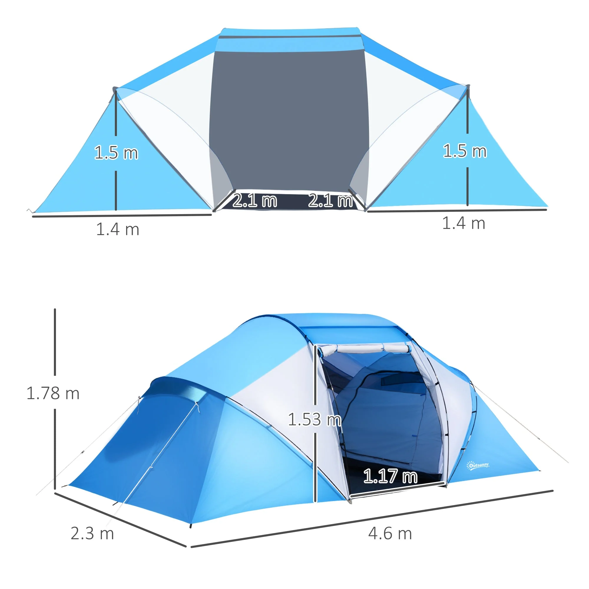 4-6 Man Camping Tent w/ Two Bedroom - Image 3