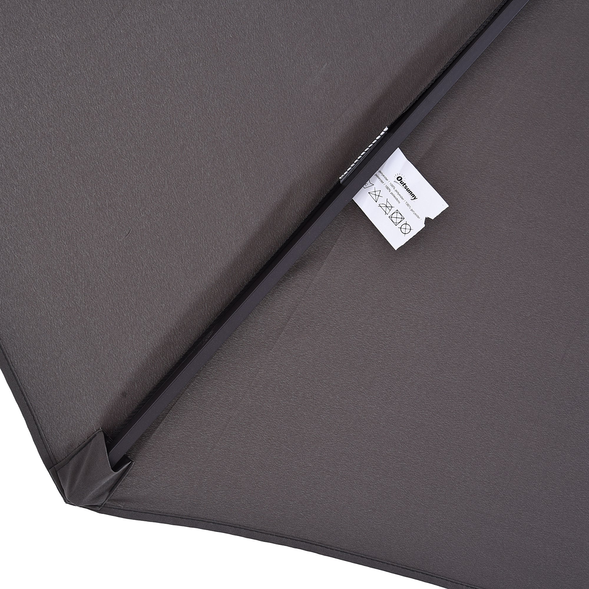 4.6m Garden Parasol Double-Sided Sun Umbrella Patio Market Shelter Canopy Shade Outdoor Grey - Image 8