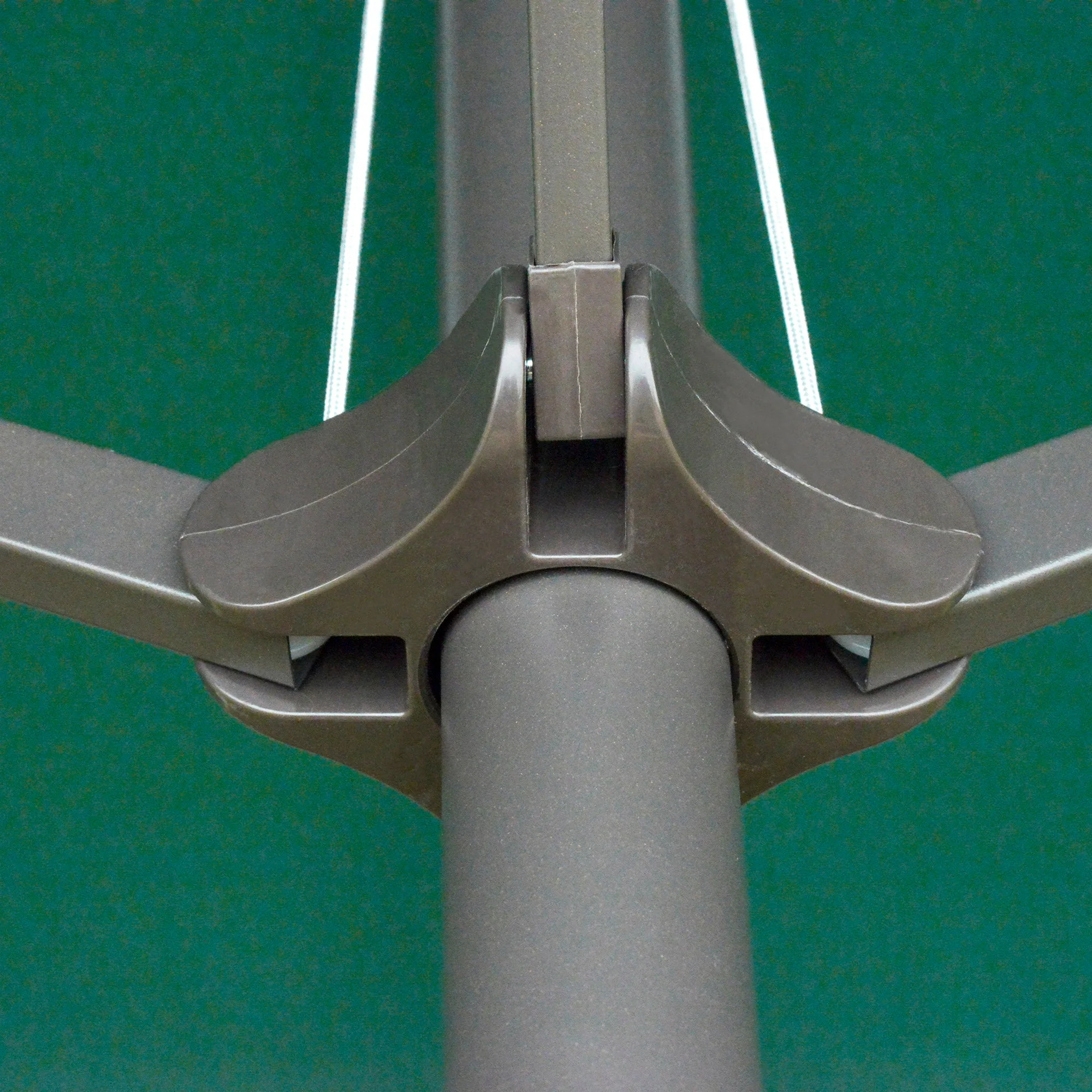 4.6M Sun Umbrella Canopy Double-sided Crank Sun Shade w/ Cross Base Dark Green - Image 8