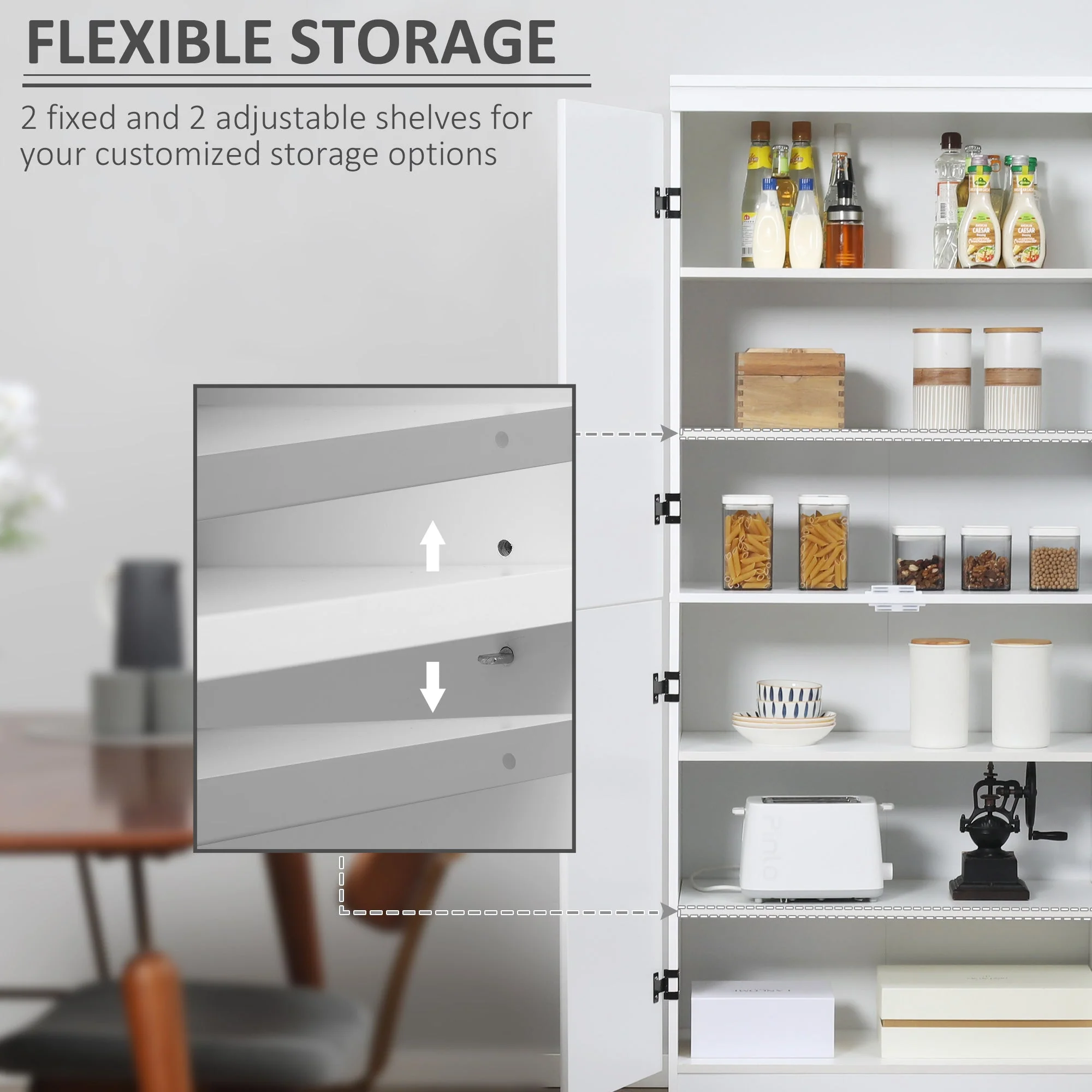 4-Door Tall Kitchen Cupboard - Image 5