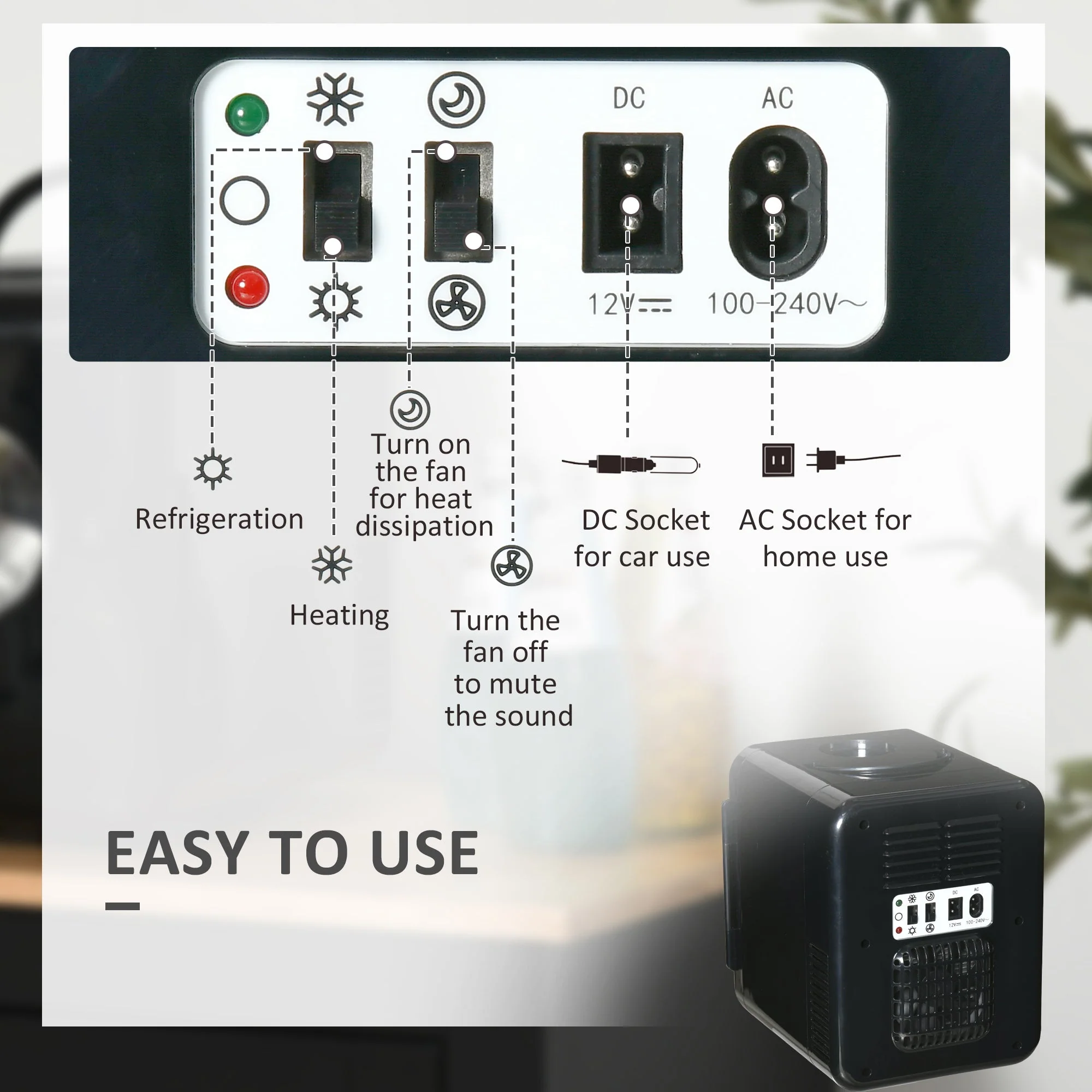 4 L/6 Can Mini Fridge - Image 5