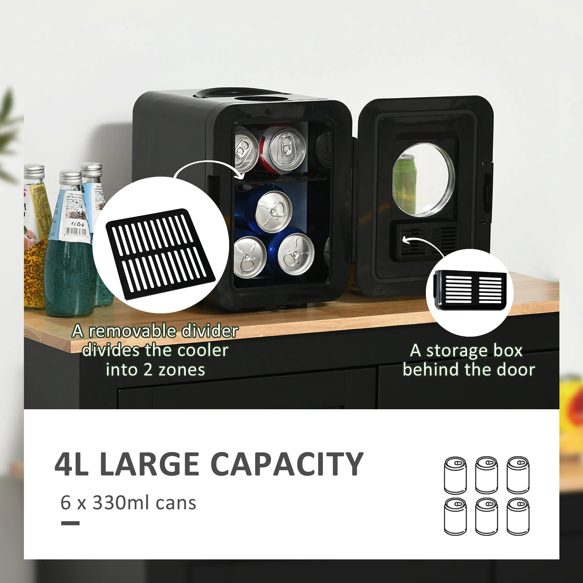 4 L/6 Can Mini Fridge - Image 7