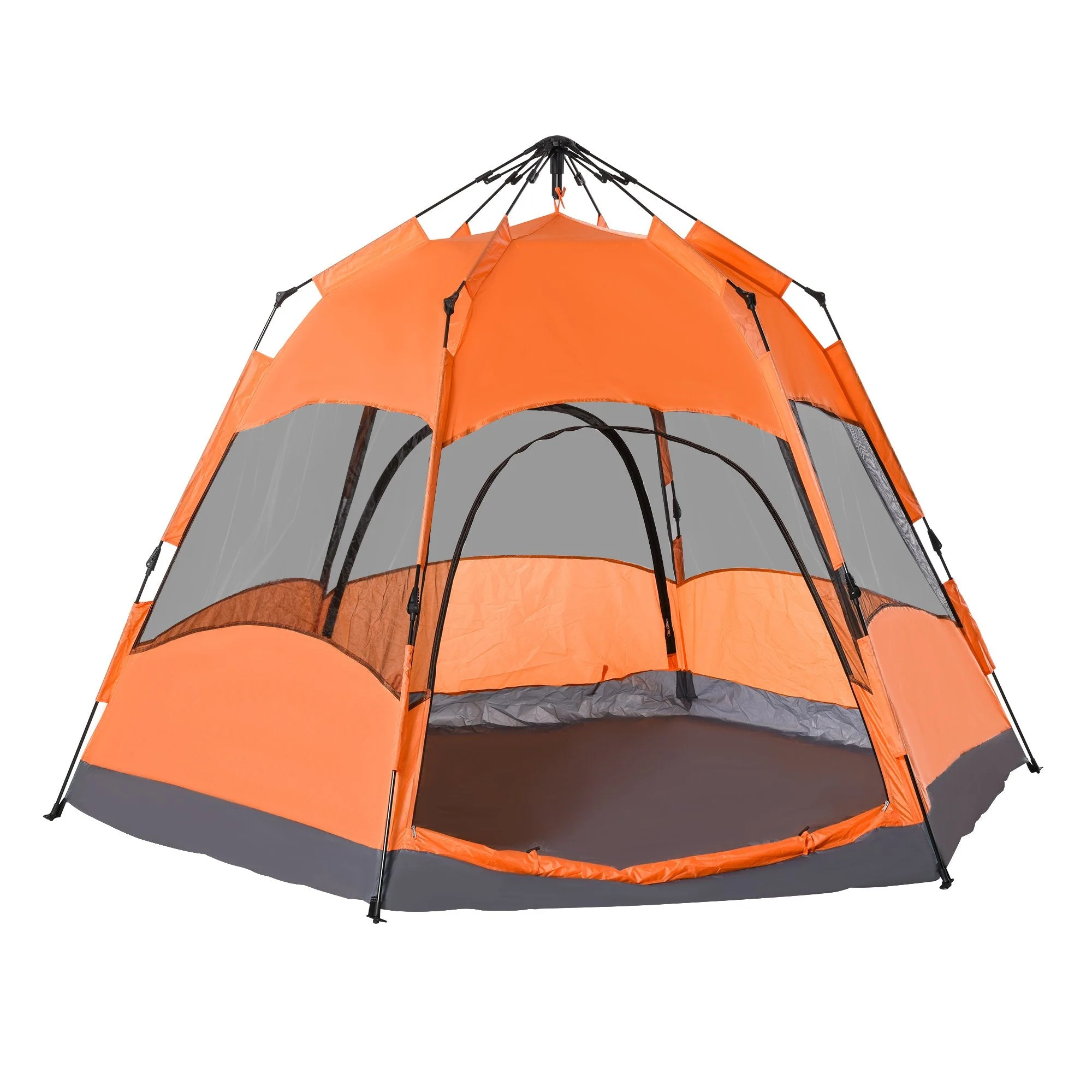 4 Man Hexagon Pop Up Tent Camping Shelter Festival Hiking Family Portable - Image 8
