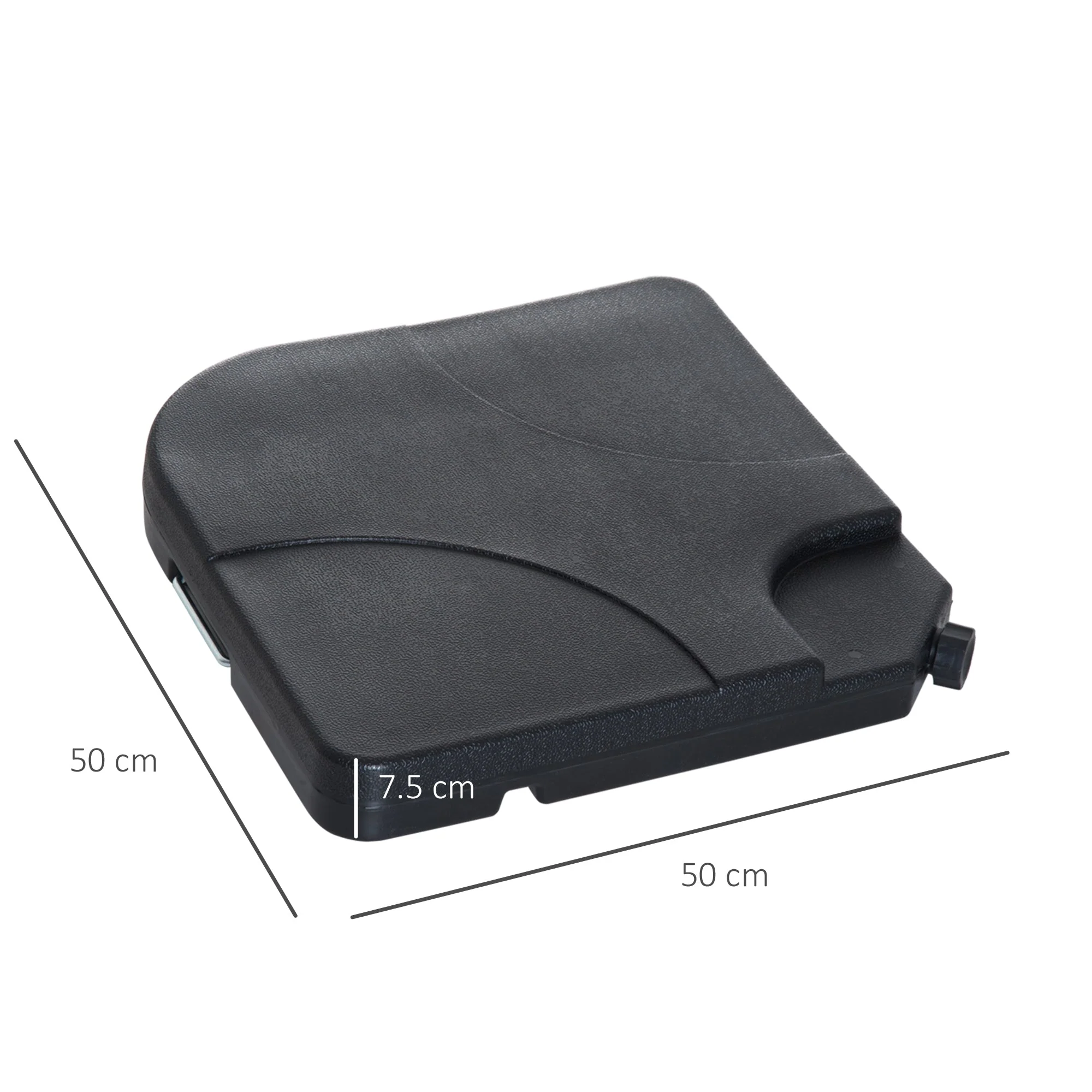 4 pc Heavy Duty Plastic Umbrella Weight Base-Black - Image 2