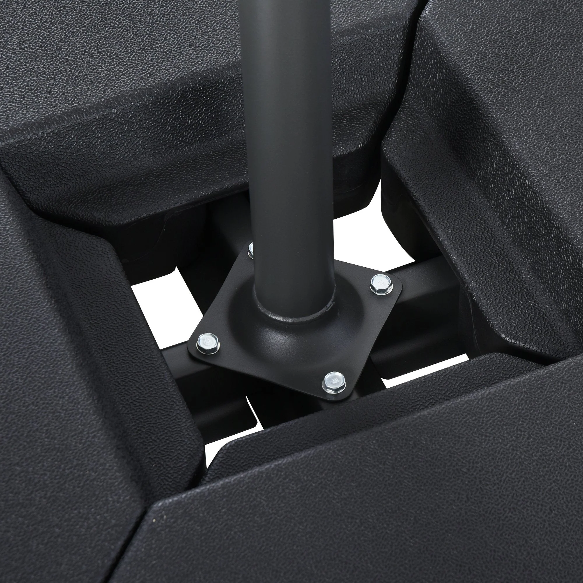 4-Piece Fillable Parasol Base w/ Steel Cross Base Garden Umbrella Stand Weight Umbrella Sand Water Plastic Black - Image 8