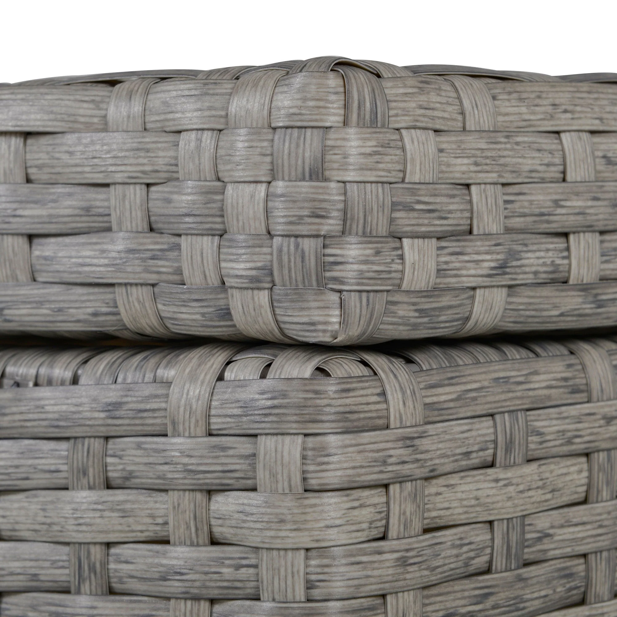 4-Piece PE Rattan Wicker Sofa Set Outdoor Conservatory Furniture Lawn Patio Coffee Table w/ Side Storage Box & Cushion - Image 6