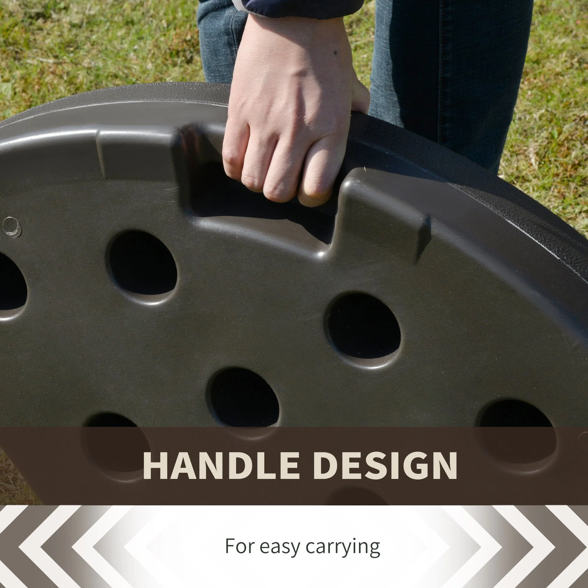 4-Piece Portable Round Parasol Base Umbrella Cross Stand Weights Holder Sand or Water Fillable - Image 4
