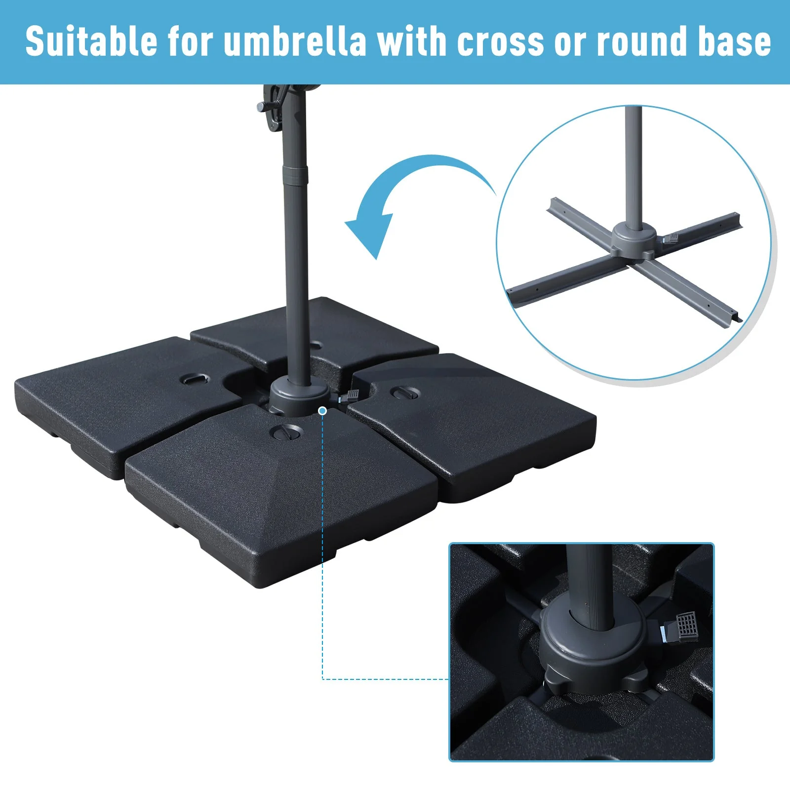 4-Piece Portable Umbrella Base - Image 3