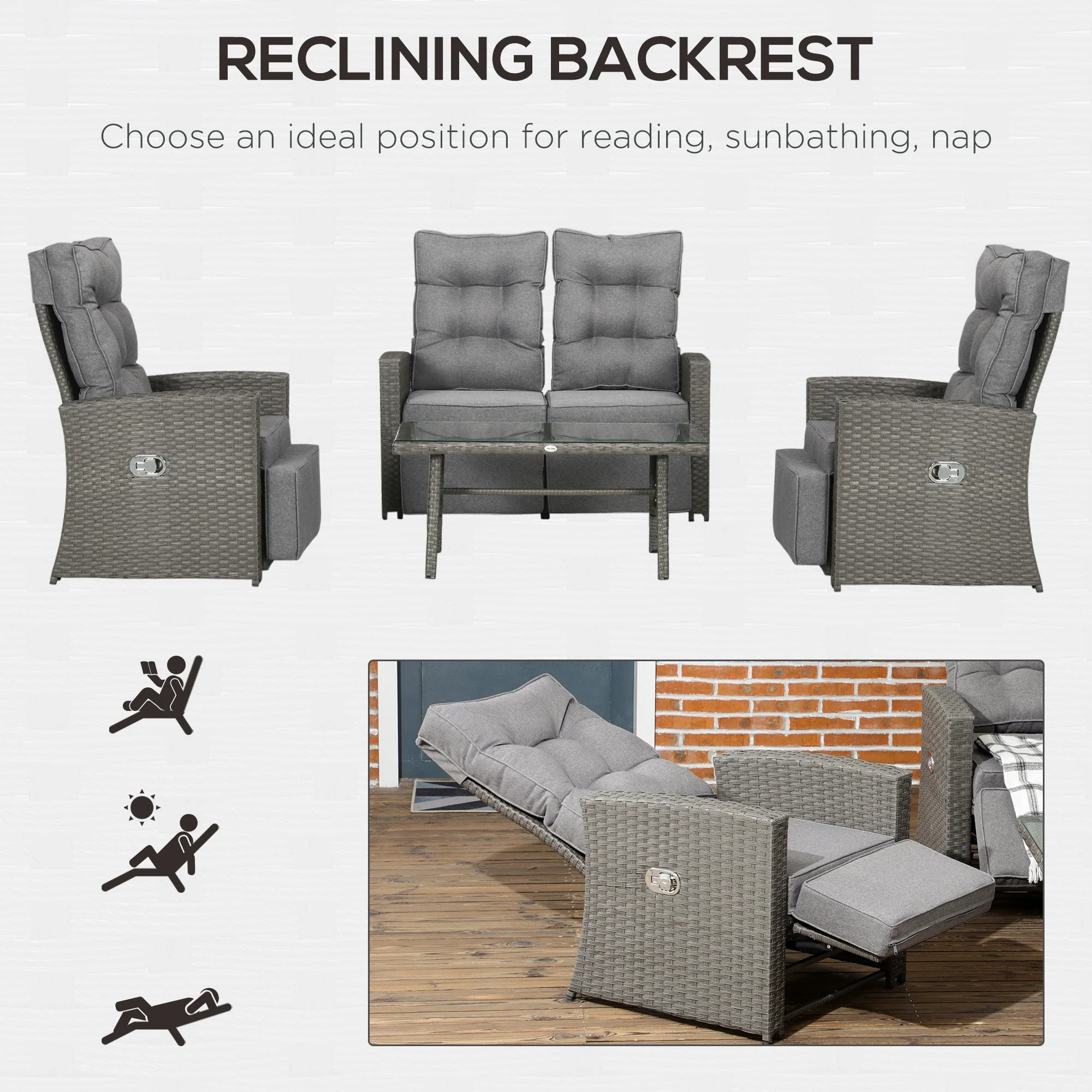 4-Piece Rattan Garden Furniture Sets - Image 5