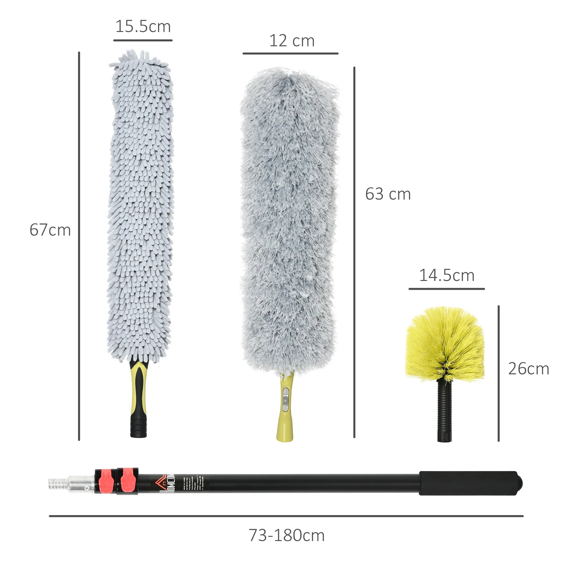 4-Pieces Extendable Feather Duster with Aluminium Telescopic Pole 29"-71" - Image 3