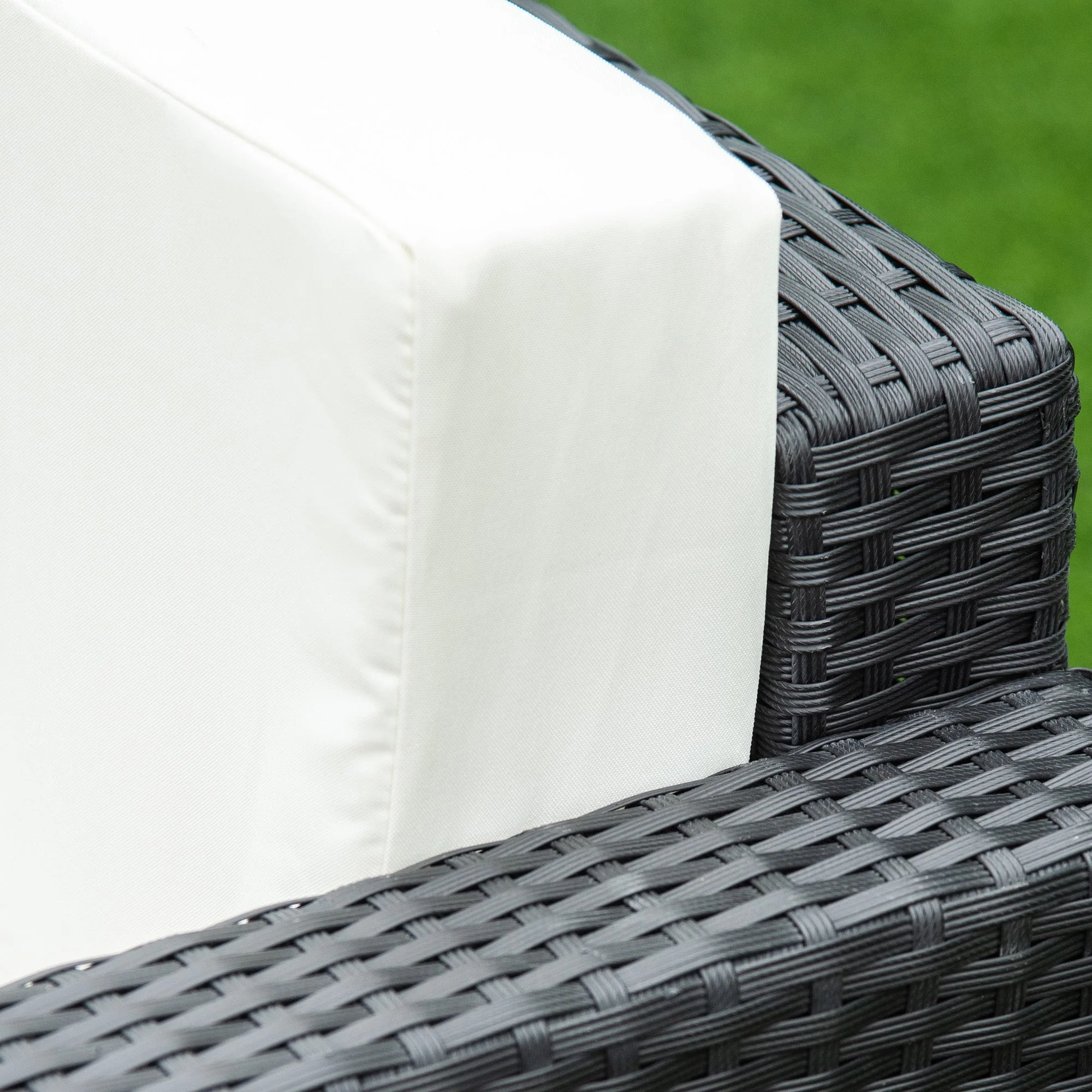 4 Seater Rattan Sofa Set Garden Rattan Furniture Wicker Steel Chair Seat Furniture Patio Rattan Garden Sofa Black - Image 9