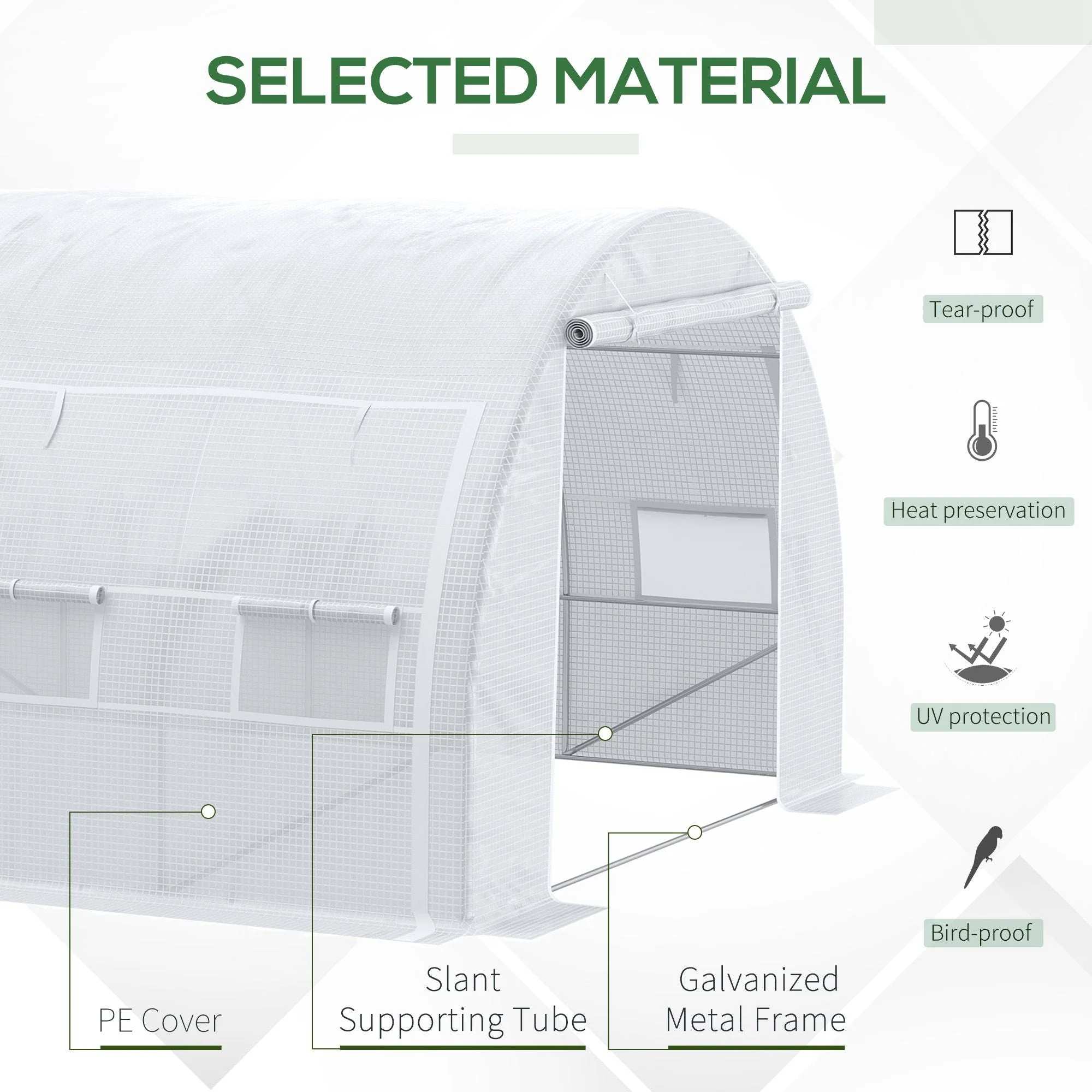 4 x 3 x 2 m Polytunnel Greenhouse - Image 4