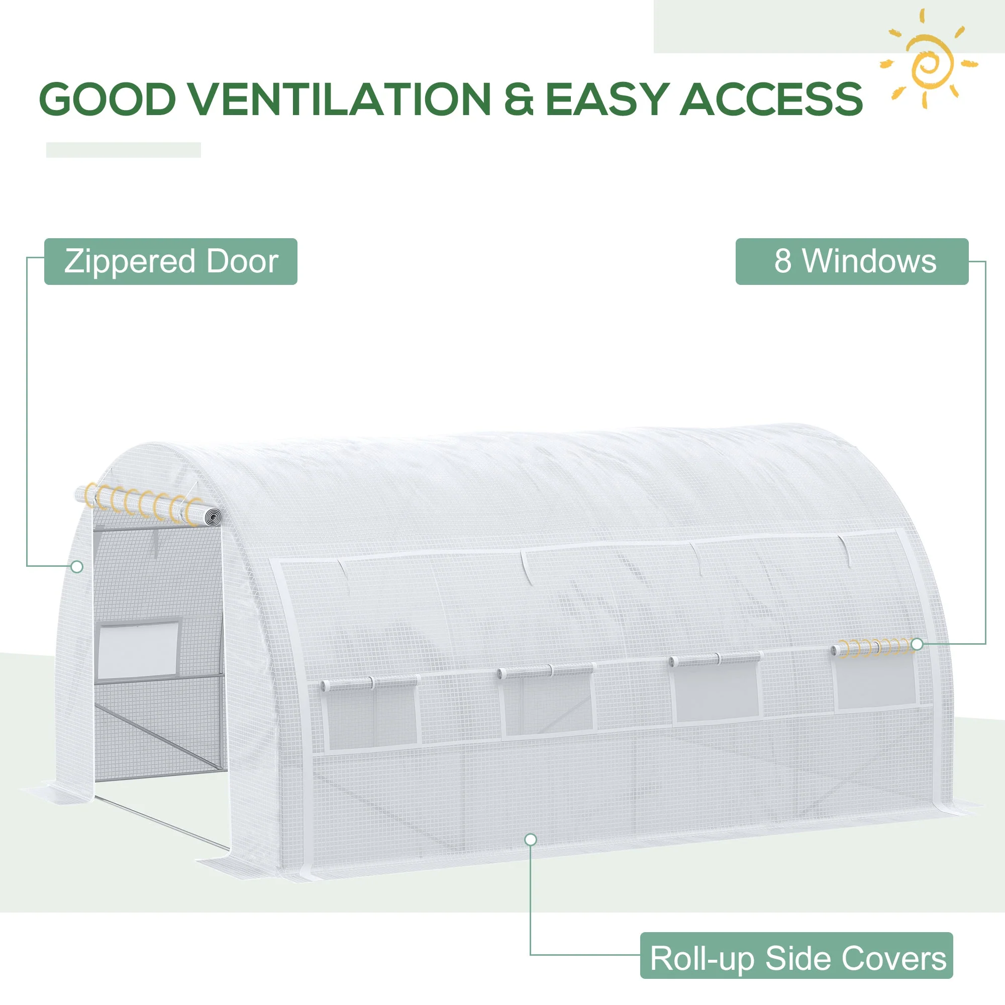 4 x 3 x 2 m Polytunnel Greenhouse - Image 5