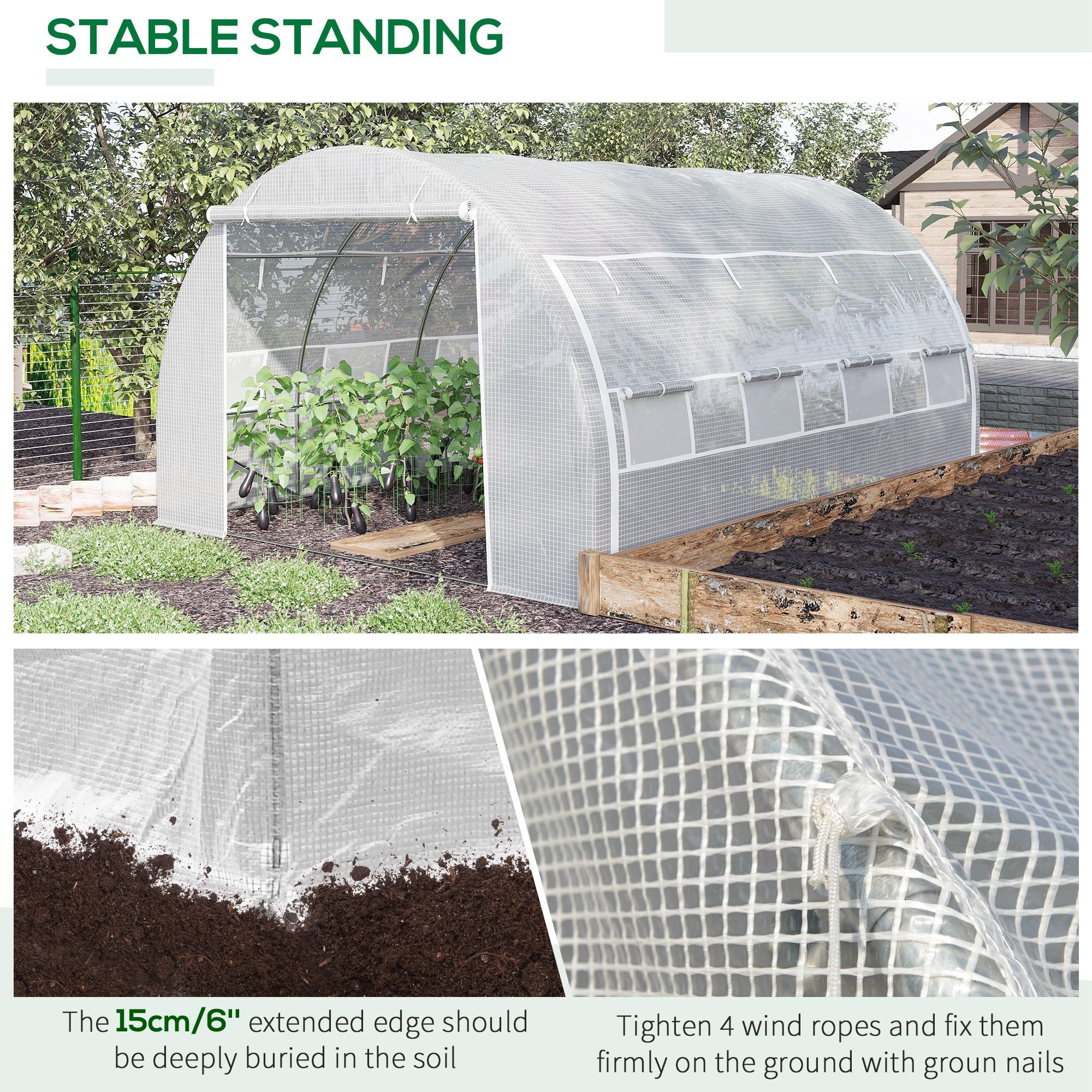 4 x 3 x 2 m Polytunnel Greenhouse - Image 6