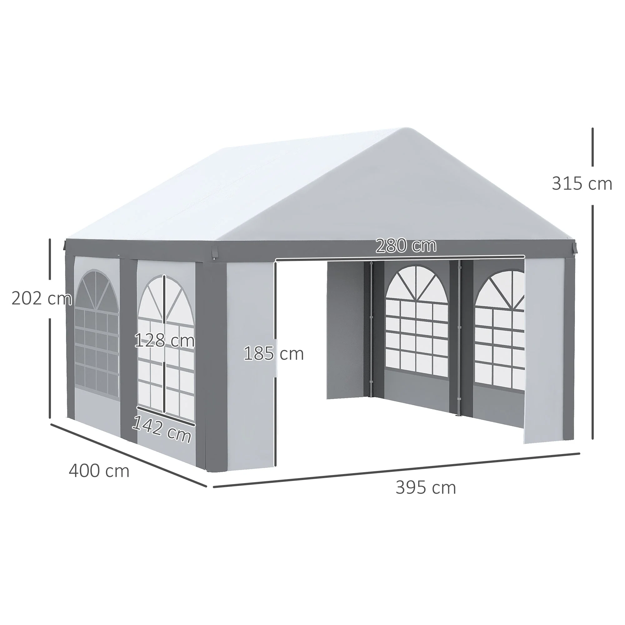 4 x 4m Galvanised Party Tent - Image 3