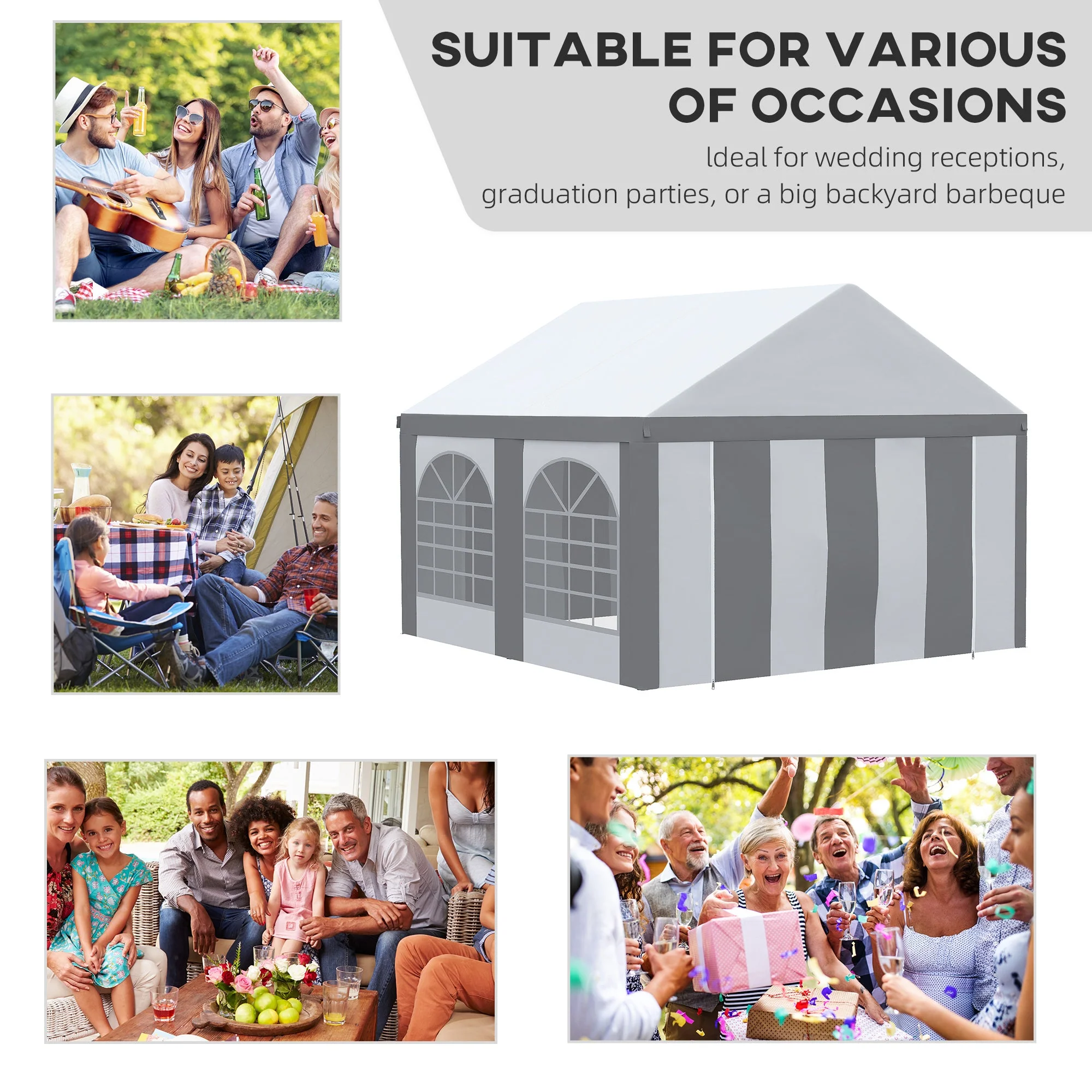 4 x 4m Galvanised Party Tent - Image 4