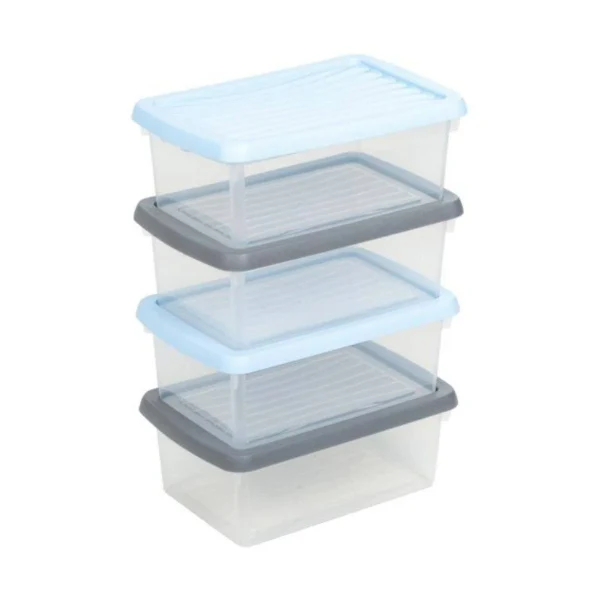 4 x Plastic Storage Boxes 3.5 Litres - Clear by Wham - Image 2
