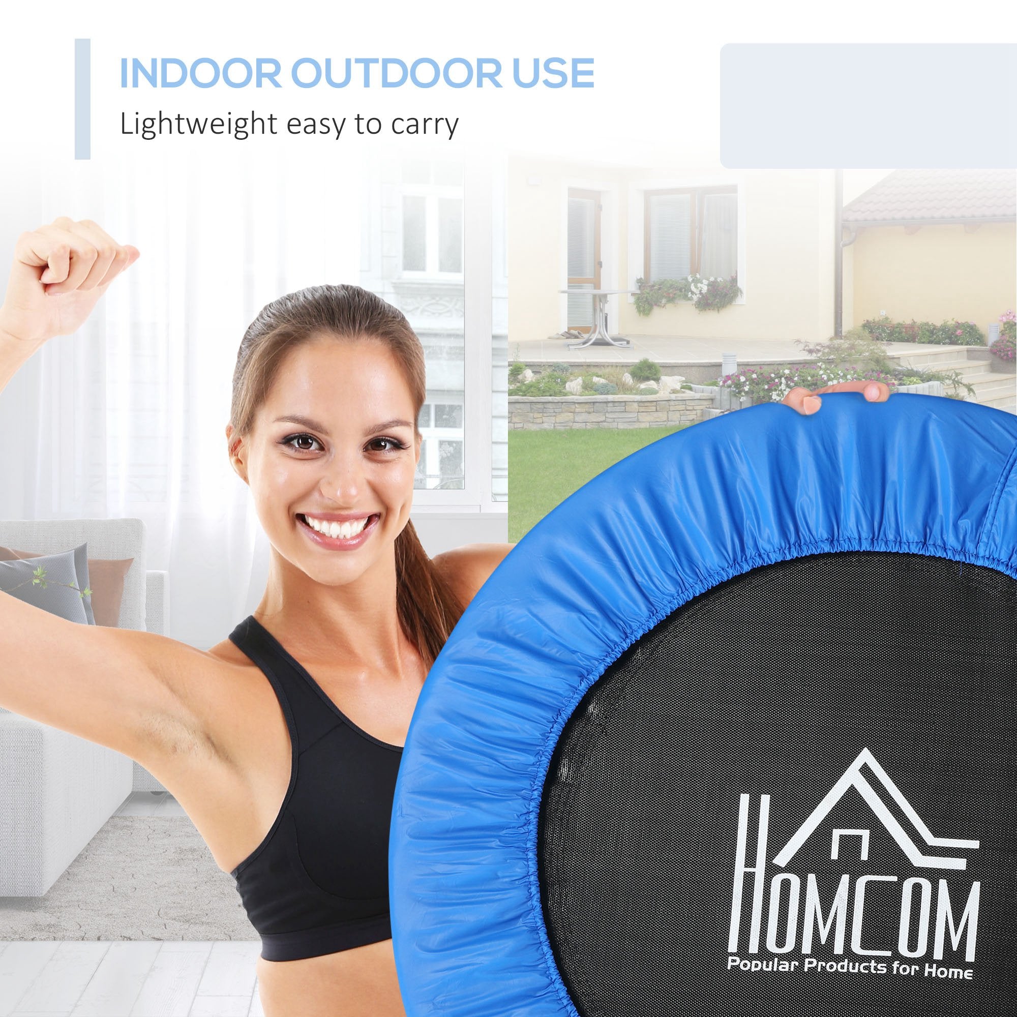 40" Mini Fitness Trampoline Home Gym Yoga Exercise Rebounder Indoor Outdoor Jumper w/ Safety Pad - Image 5