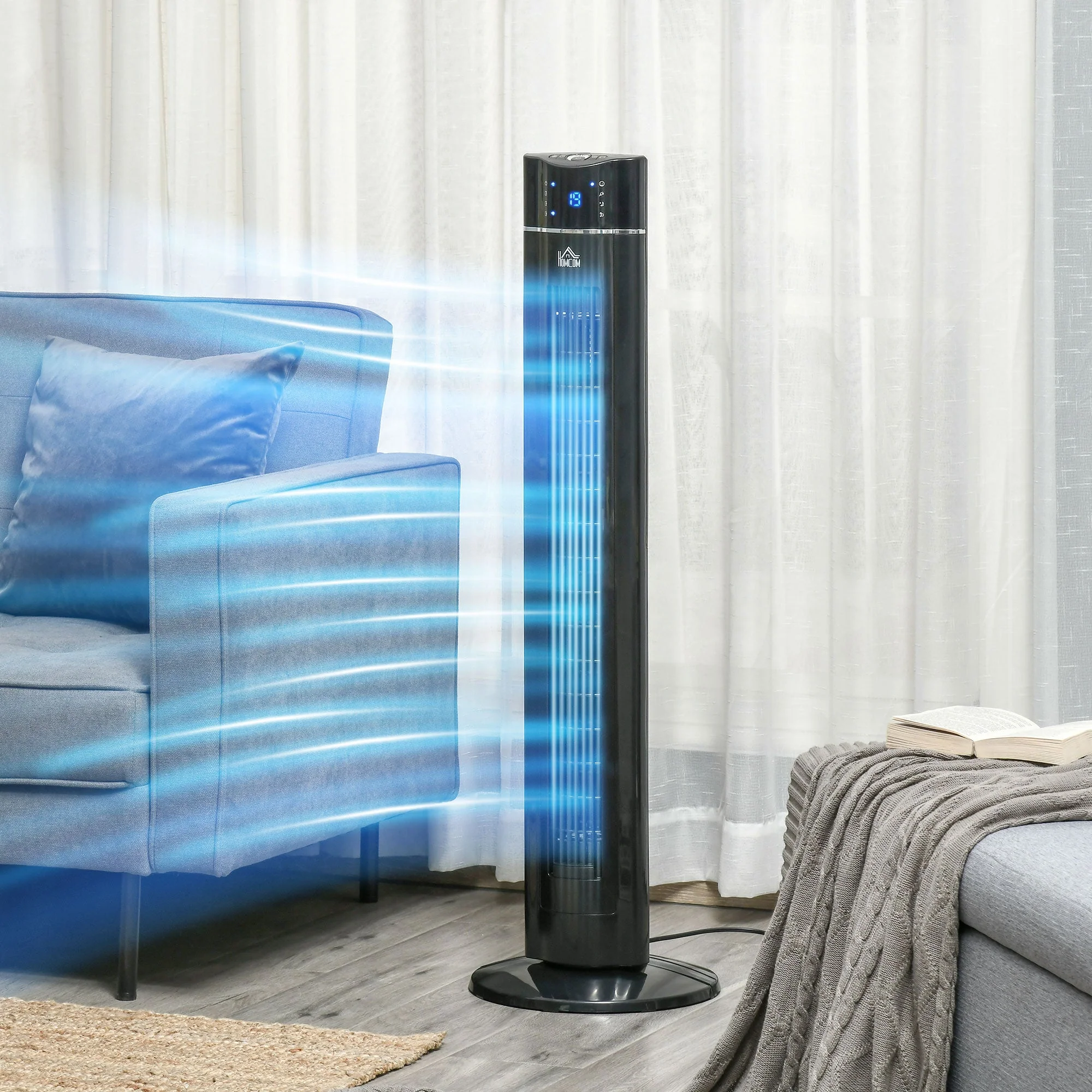 42" Anion Tower Fan Cooling for Bedroom with 3 Speed - Image 2