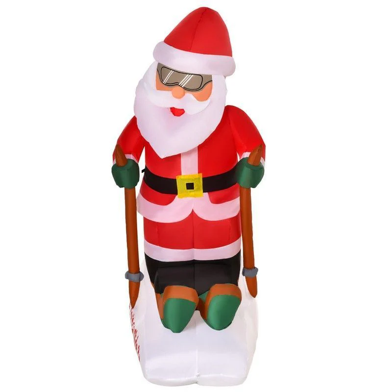 4ft Christmas Inflatable Decoration with Santa Claus Skiing for Party Holiday - Image 2