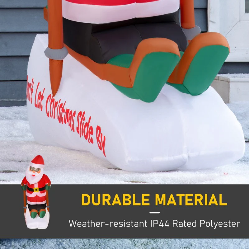 4ft Christmas Inflatable Decoration with Santa Claus Skiing for Party Holiday - Image 5