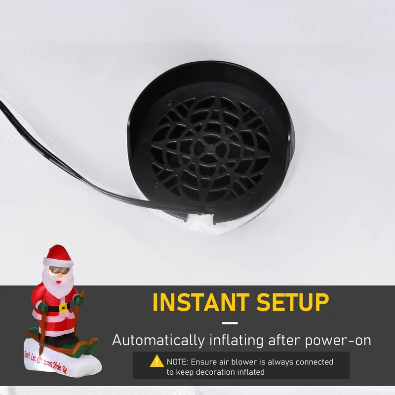 4ft Christmas Inflatable Decoration with Santa Claus Skiing for Party Holiday - Image 6