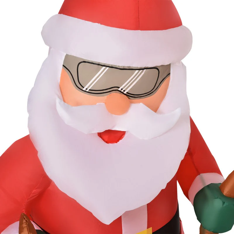 4ft Christmas Inflatable Decoration with Santa Claus Skiing for Party Holiday - Image 8