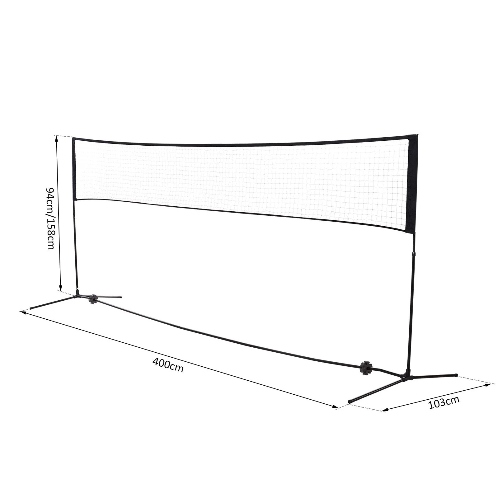 4m Portable PE Sports Net w/ Carry Bag Black - Image 2