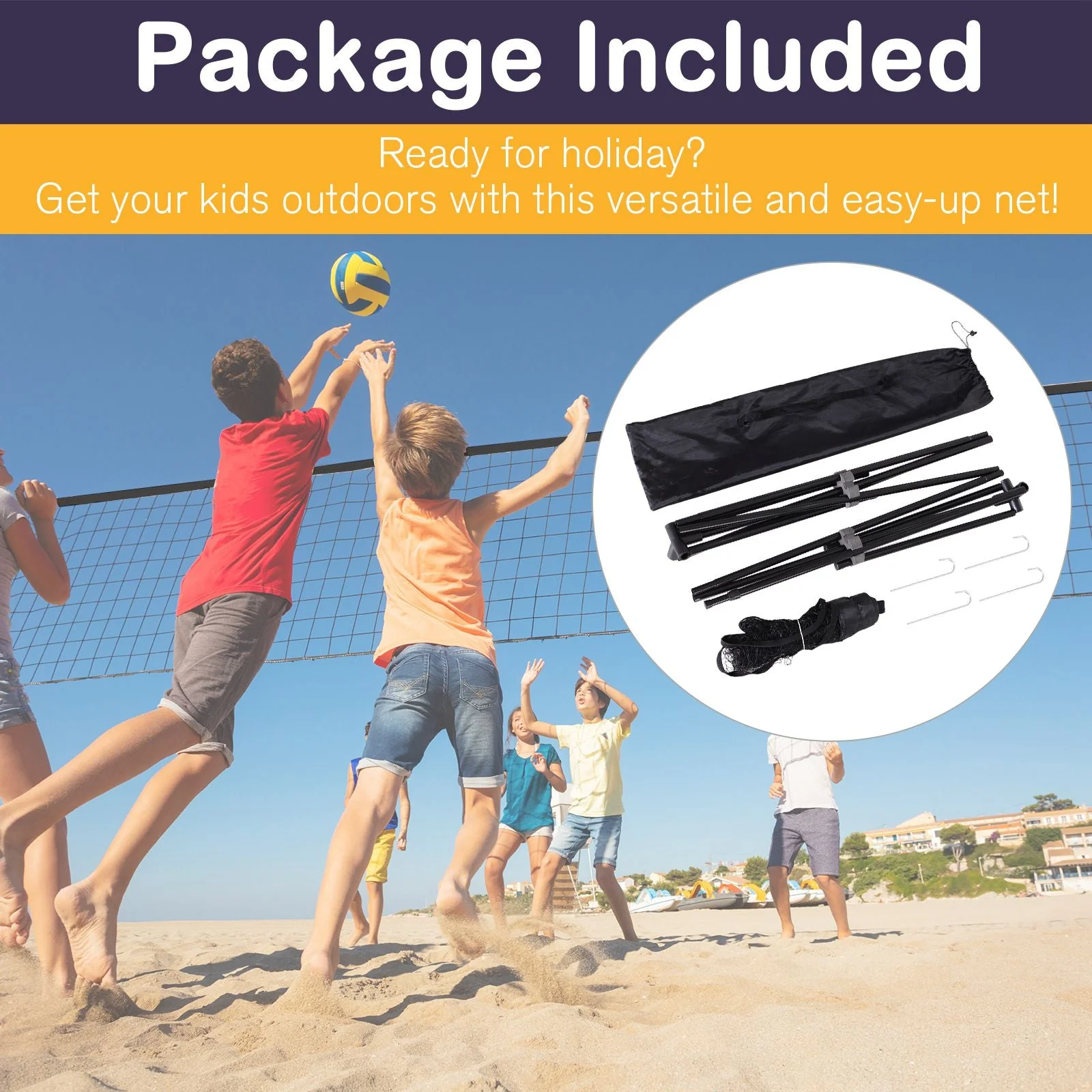 4m Portable PE Sports Net w/ Carry Bag Black - Image 7