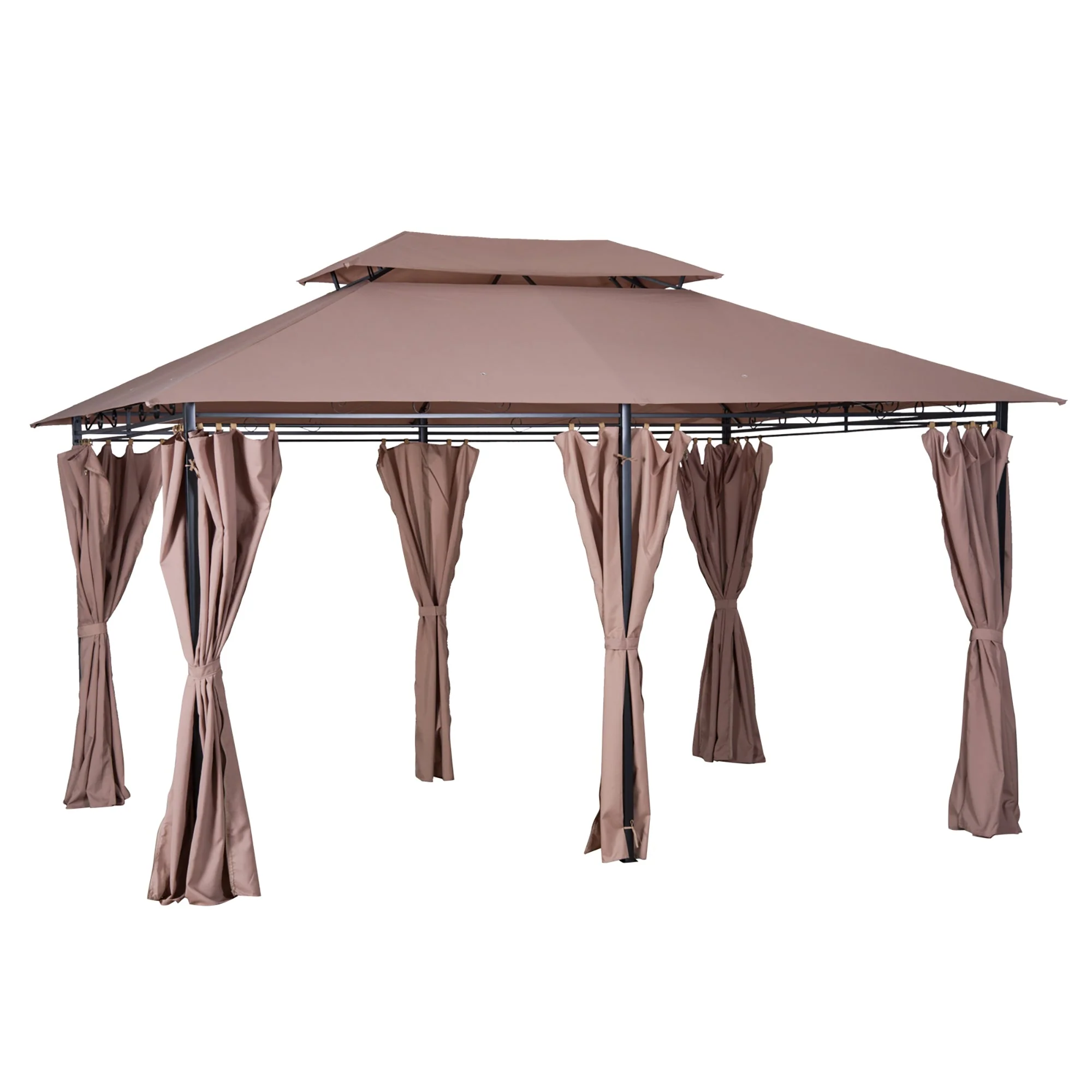 4m x 3M Metal Gazebo Canopy Party Tent Garden Pavillion Patio Shelter Pavilion with Curtains Sidewalls - Image 2