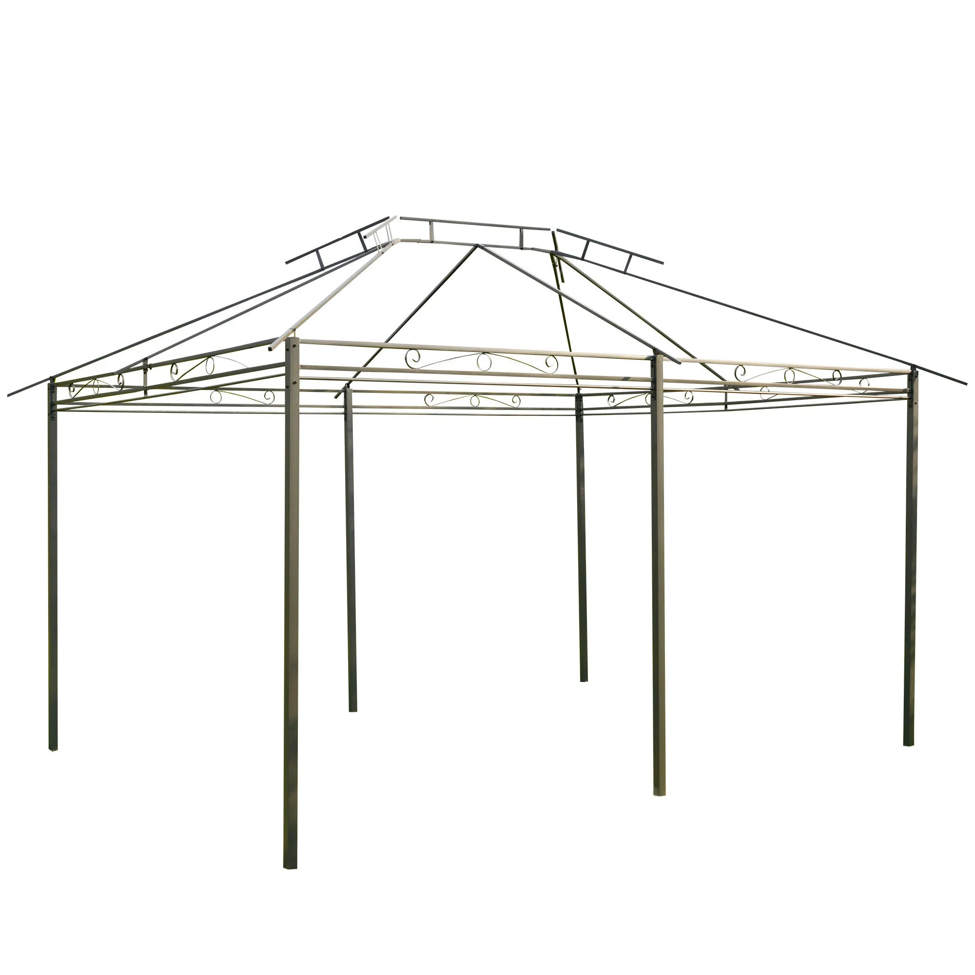 4m x 3M Steel Gazebo Canopy Party Tent Garden Pavillion Patio Shelter Pavilion with Curtains Sidewalls Grey - Image 7