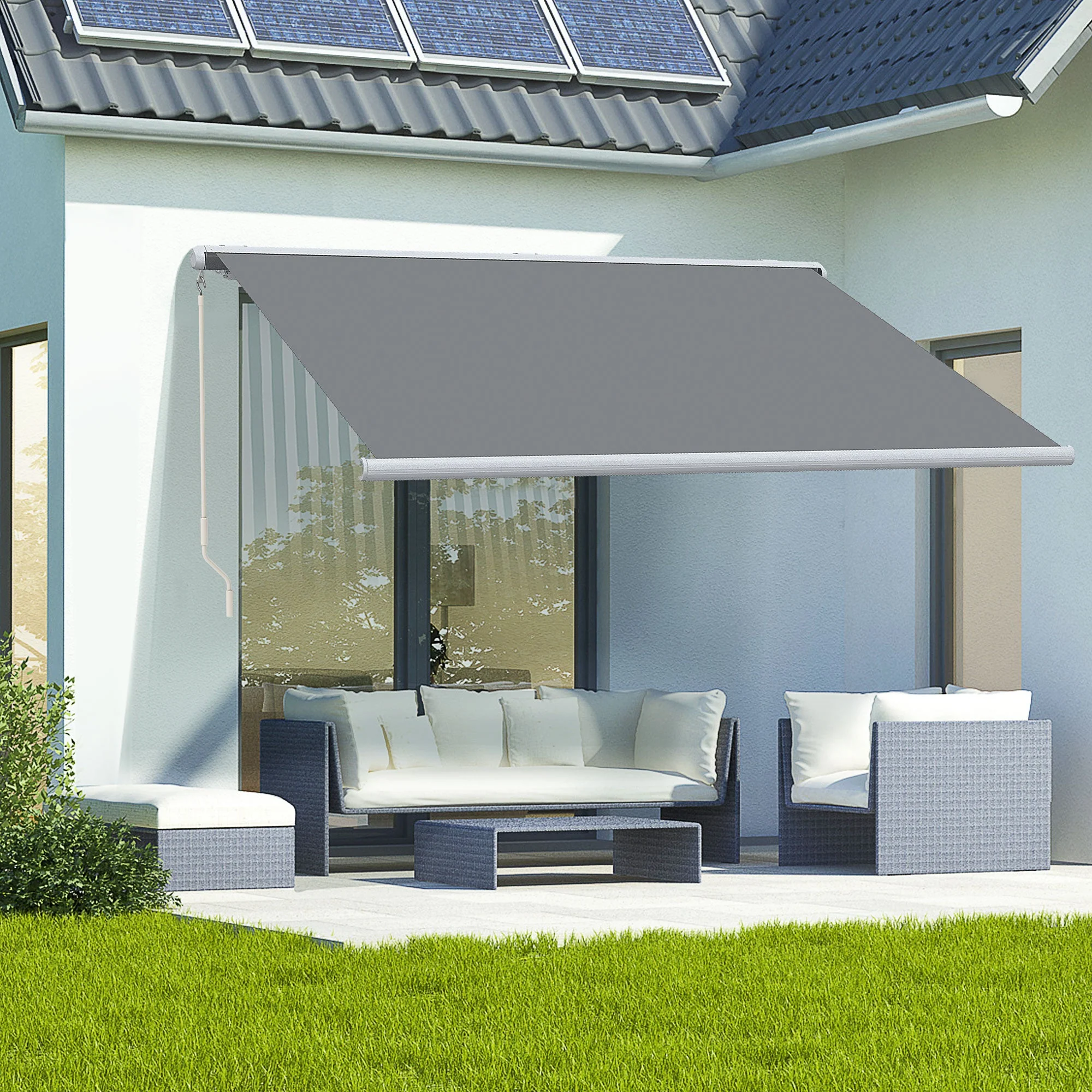 4x3m Full Cassette Electric/Manual Retractable Awning with LED Light and Remote Controller - Image 7