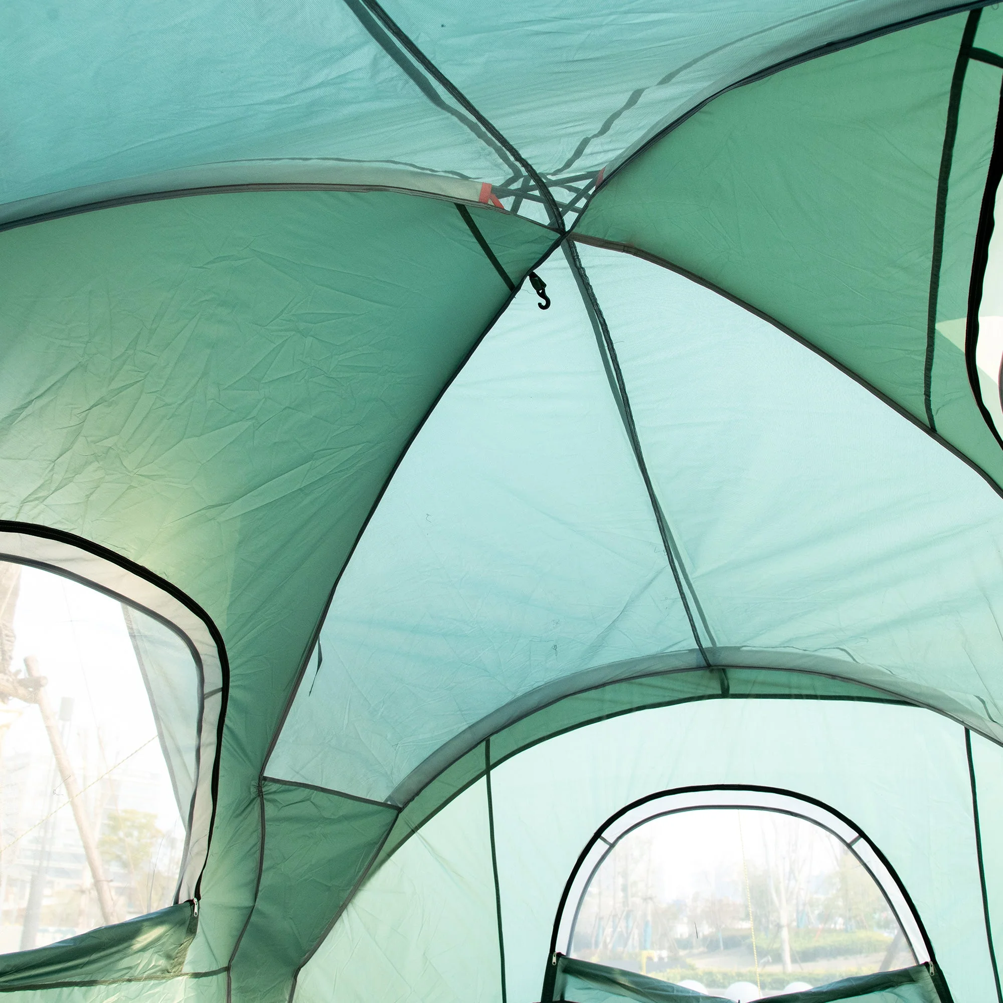 5-6 Man Dome Camping Tent Hiking Shelter UV Protection 3000mm Water Resistant Tunnel Tent - Dark Green - Image 9
