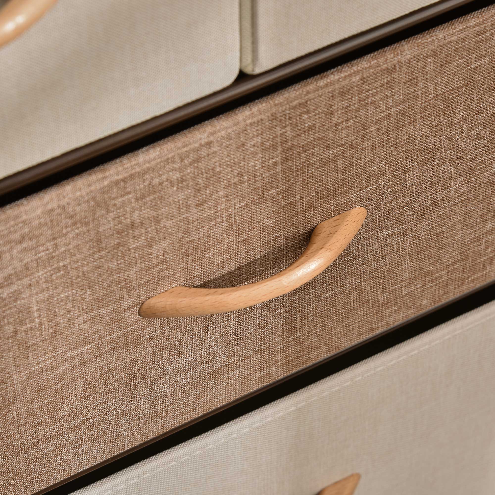 5-Drawer Dresser Tower Fabric Chest of Drawers with Steel Frame Wooden Top - Image 8