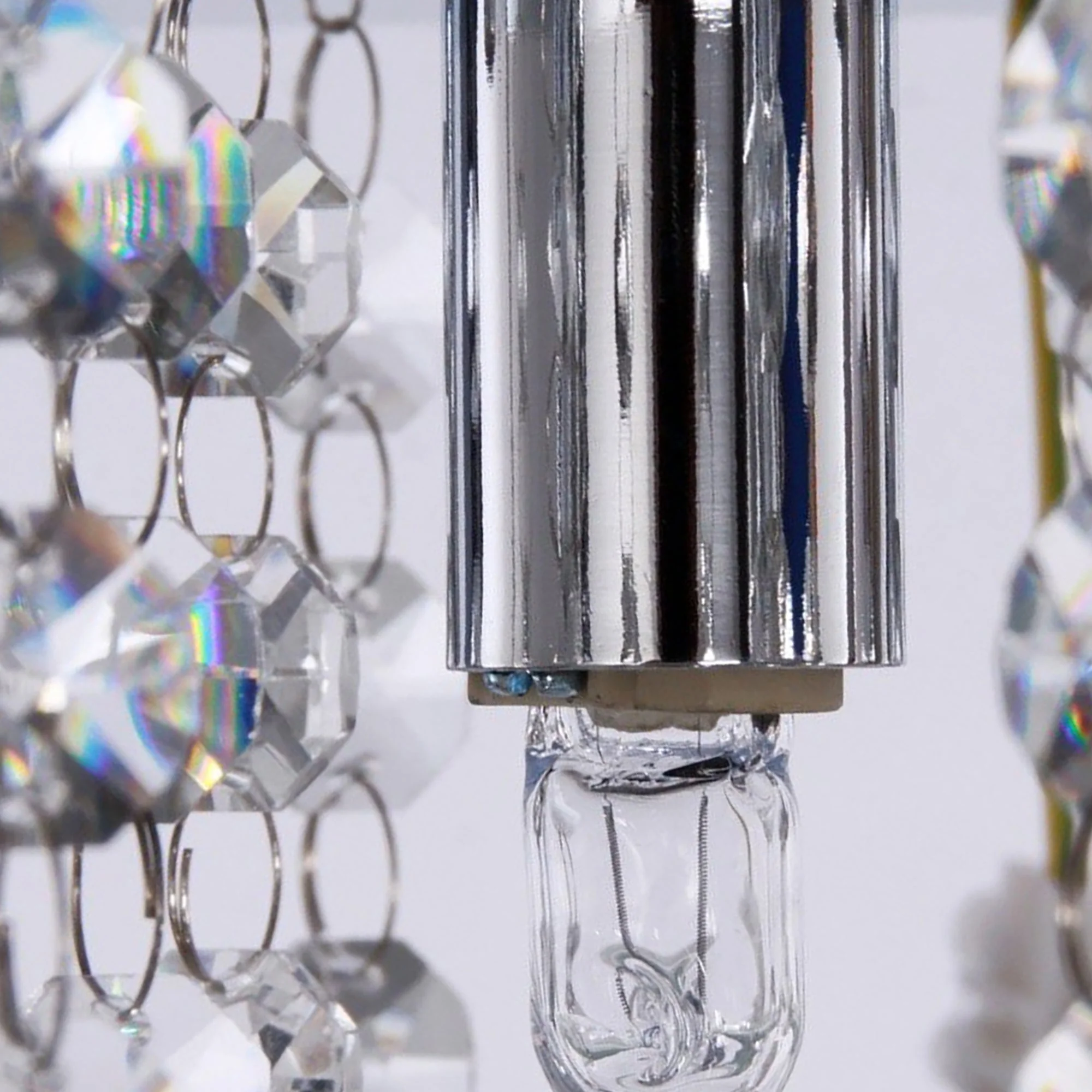 5 Light K9 Crystal Droplet Ceiling Pendant Fixture Silver - Image 9