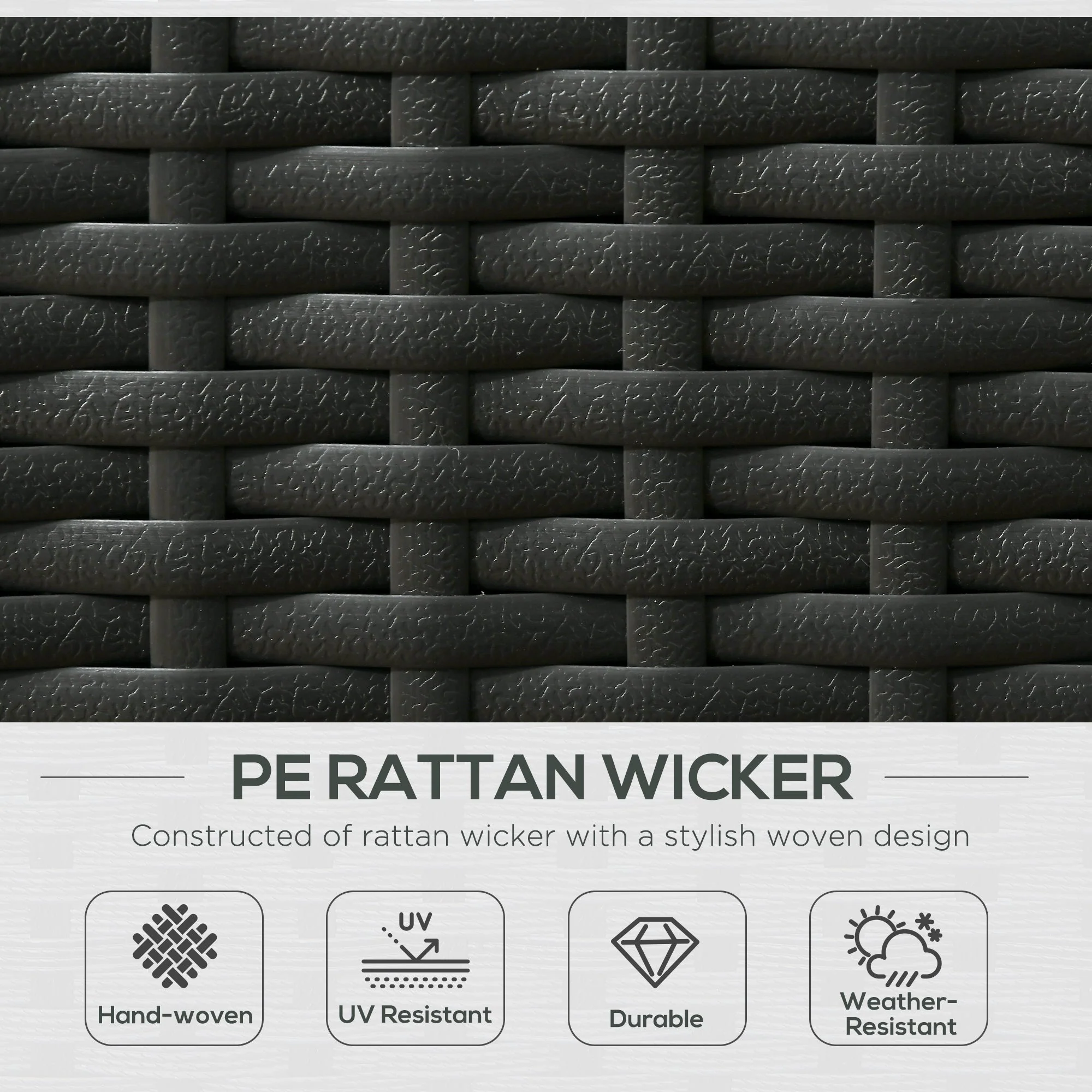 5-Piece PE Rattan Sun Lounger - Image 3