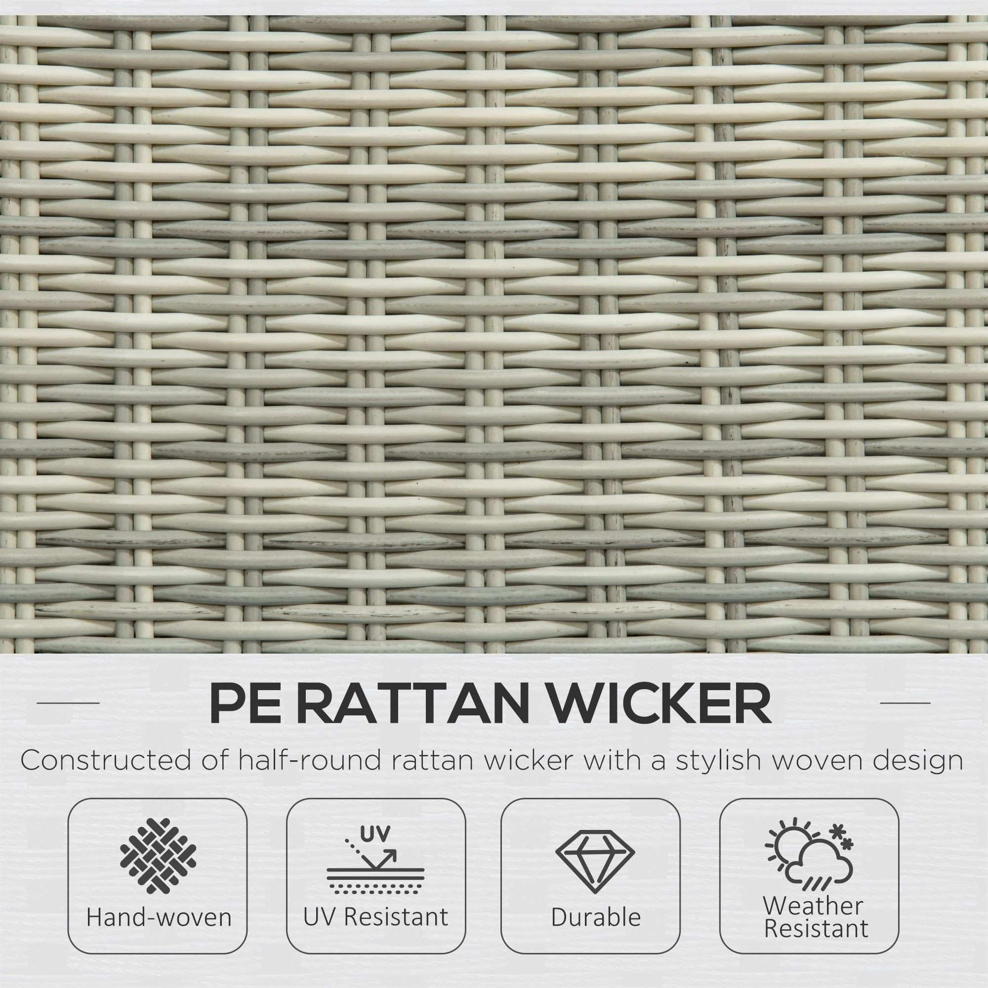 5-Pieces PE Rattan Sun Lounger Set - Image 3