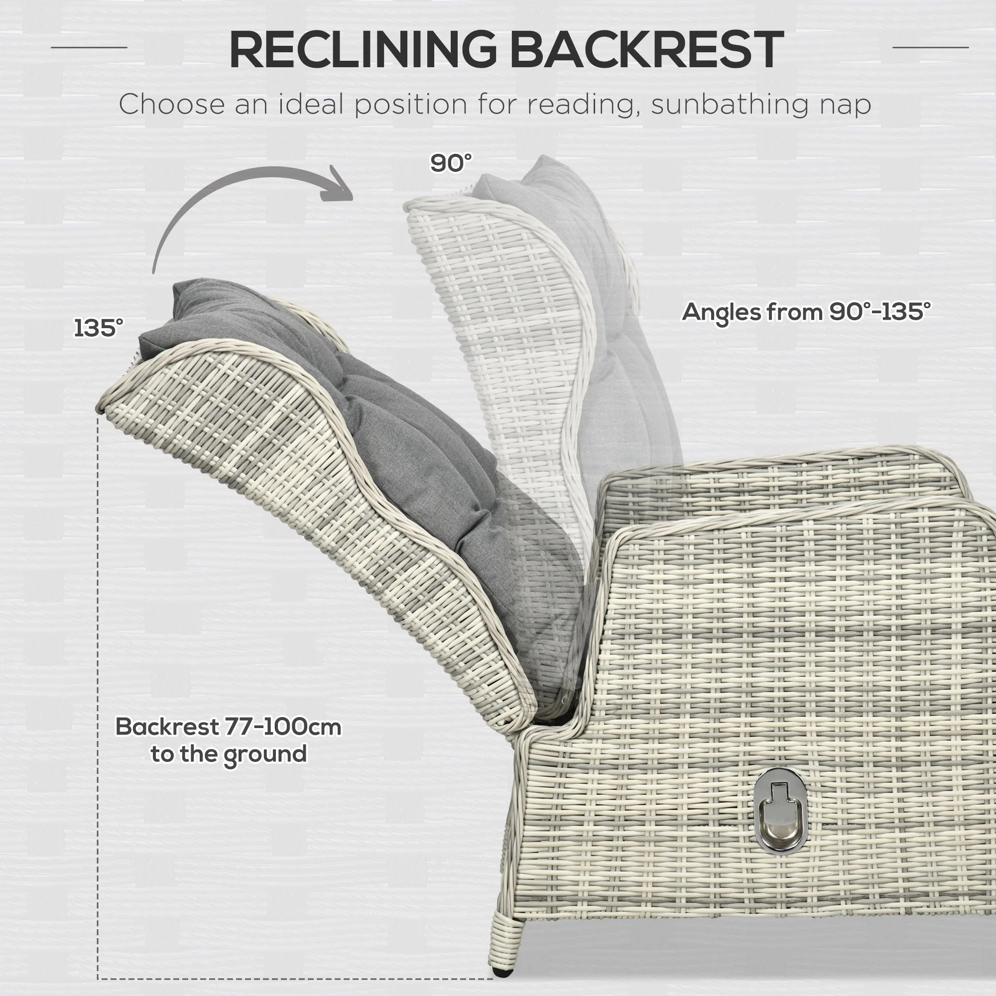 5-Pieces PE Rattan Sun Lounger Set - Image 5