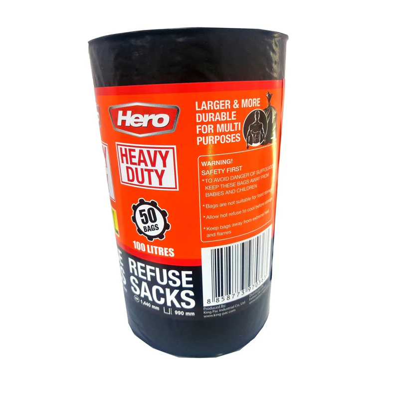 50 Hero Heavy Duty Refuse Sacks (100 Litre) - Image 2