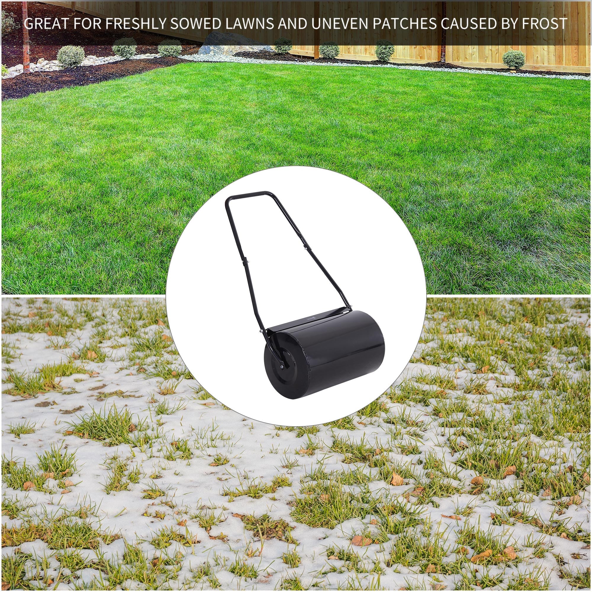 50cm Diameter 38L Drum Lawn Roller Sand Or Water Filled Steel by Durhand - Image 4